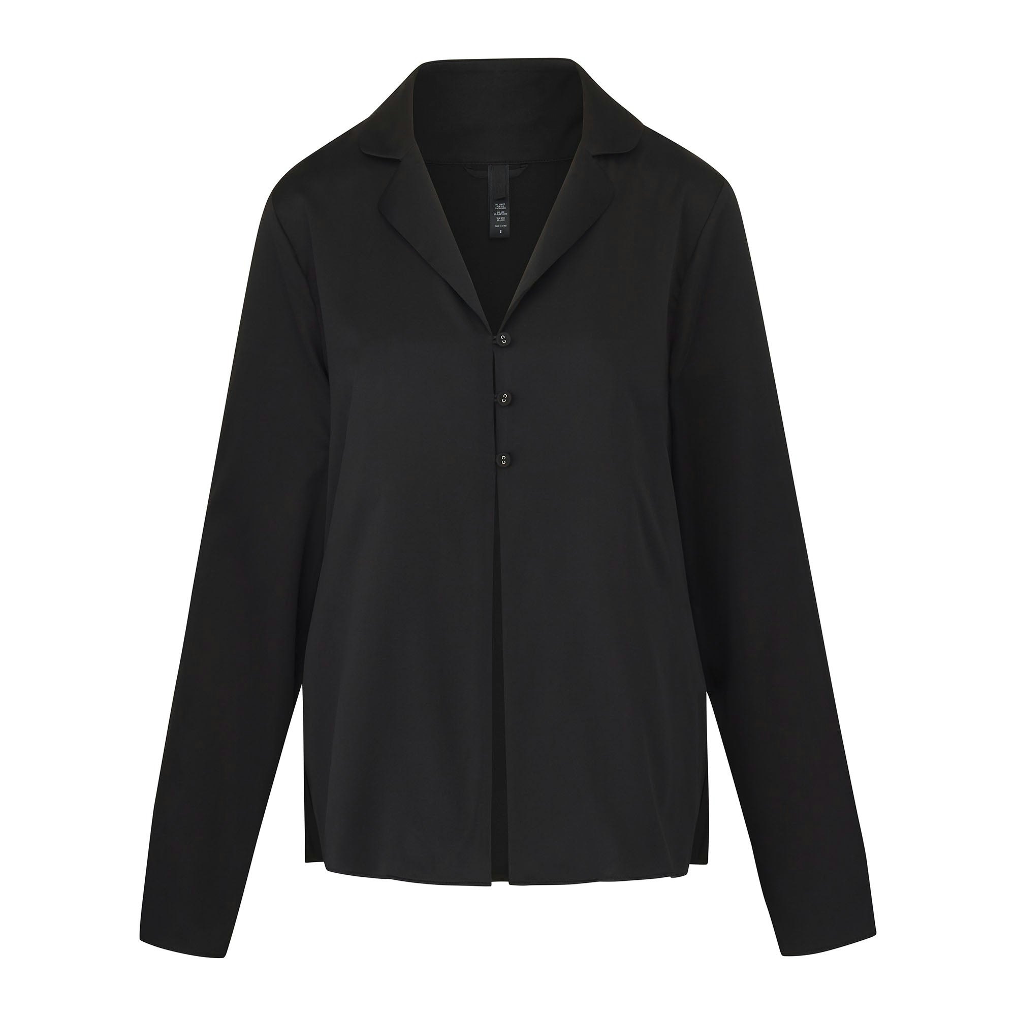 SILK OPEN NECKLINE SLEEP TOP ON A WHITE BACKGROUND