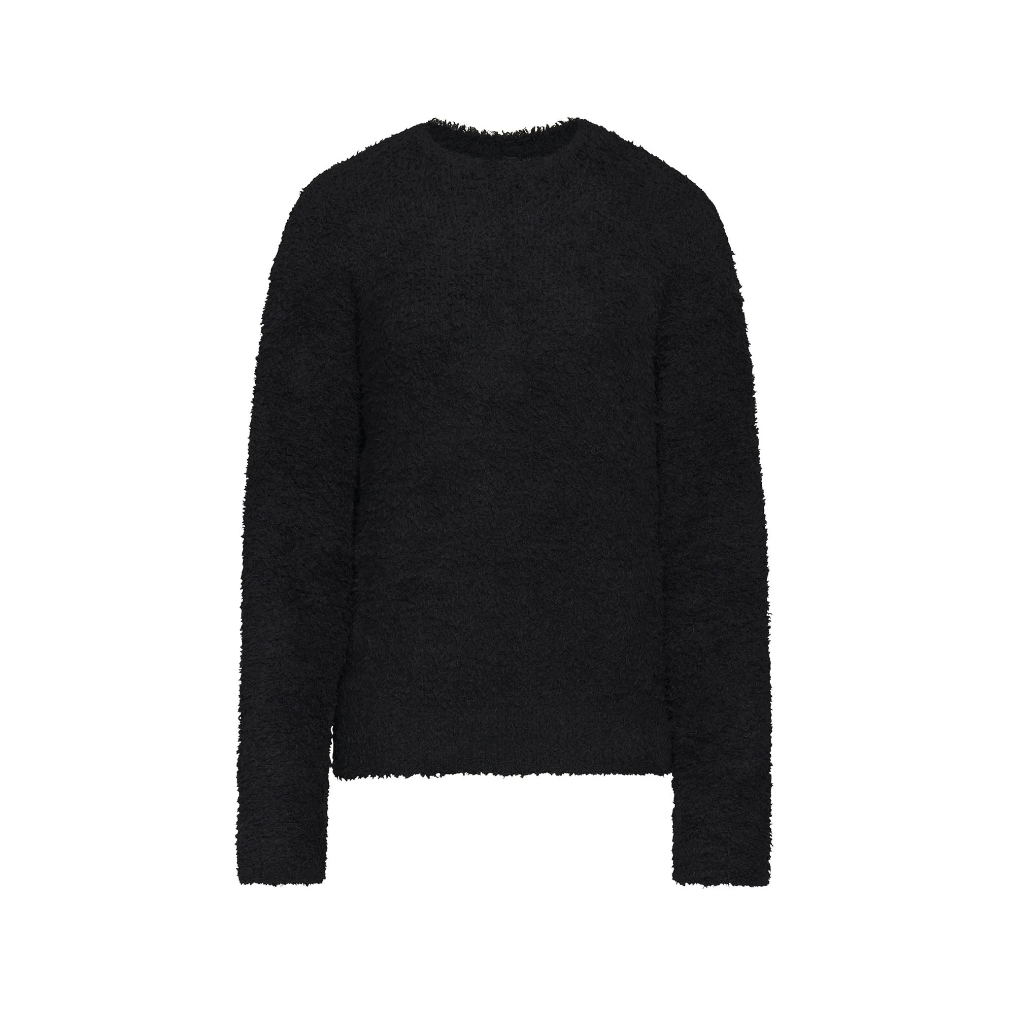 COZY KNIT UNISEX PULLOVER | ONYX LAYS FLAT ON A WHITE BACKGROUND | FLT