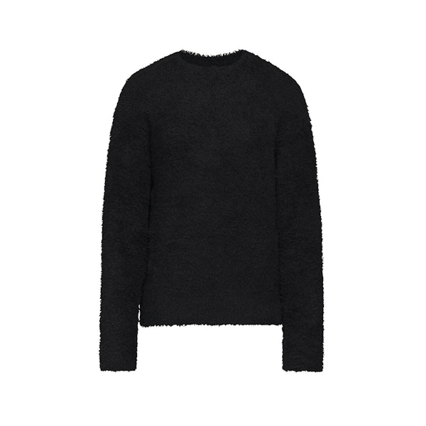 COZY KNIT UNISEX PULLOVER | ONYX LAYS FLAT ON A WHITE BACKGROUND | FLT