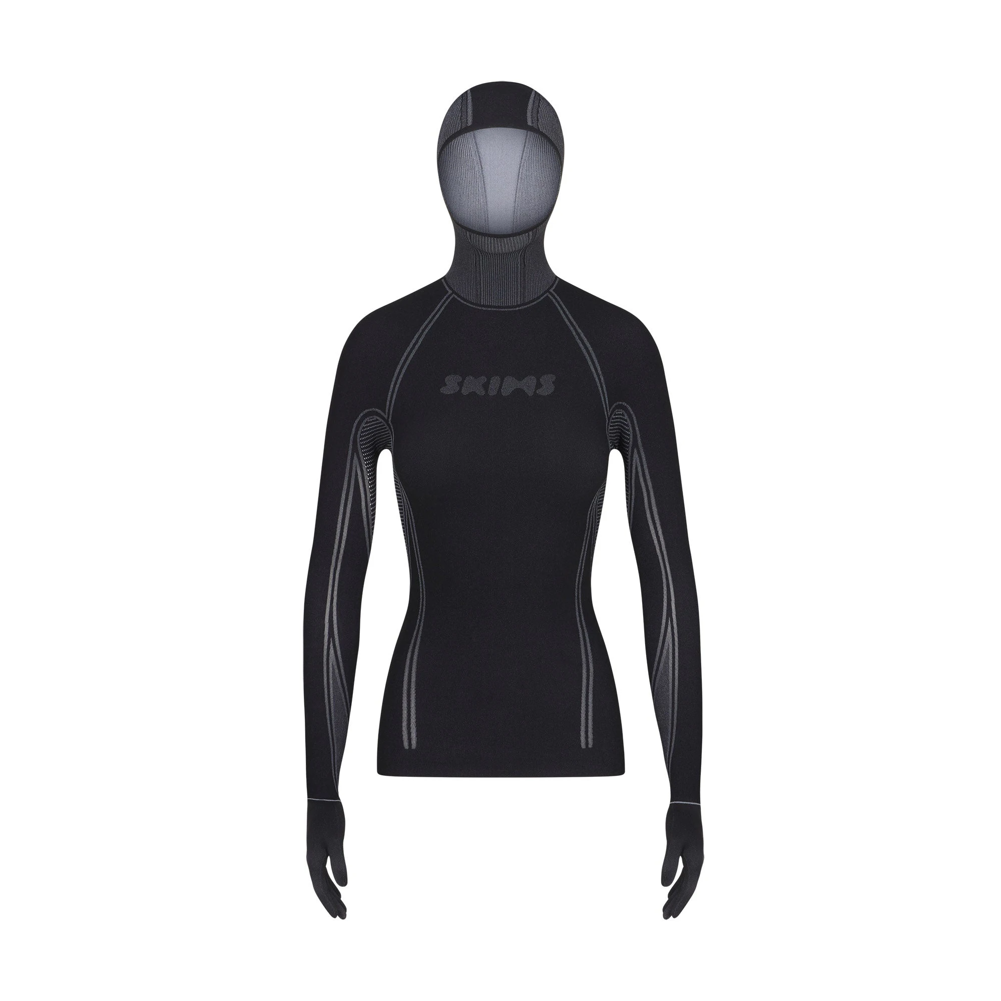 WARP KNIT TOP LAYS FLAT ON A WHITE BACKGROUND