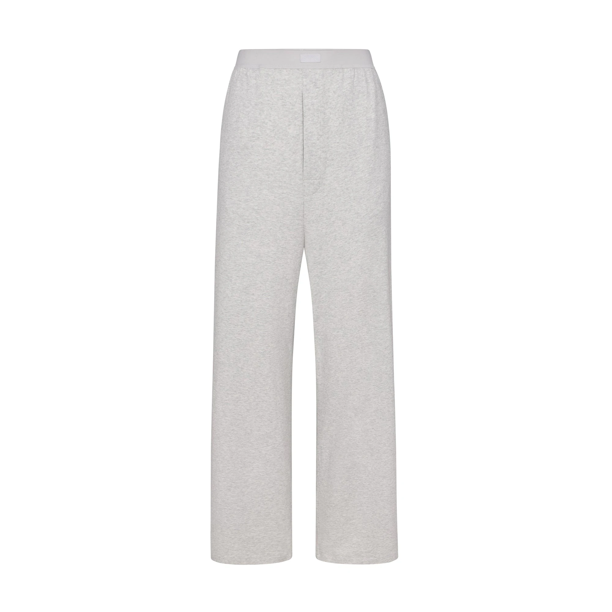 BOYFRIEND LOOSE PANT | LIGHT HEATHER GREY (PANTS, BOTTOMS) LAYS FLAT ON A WHITE BACKGROUND | FLT