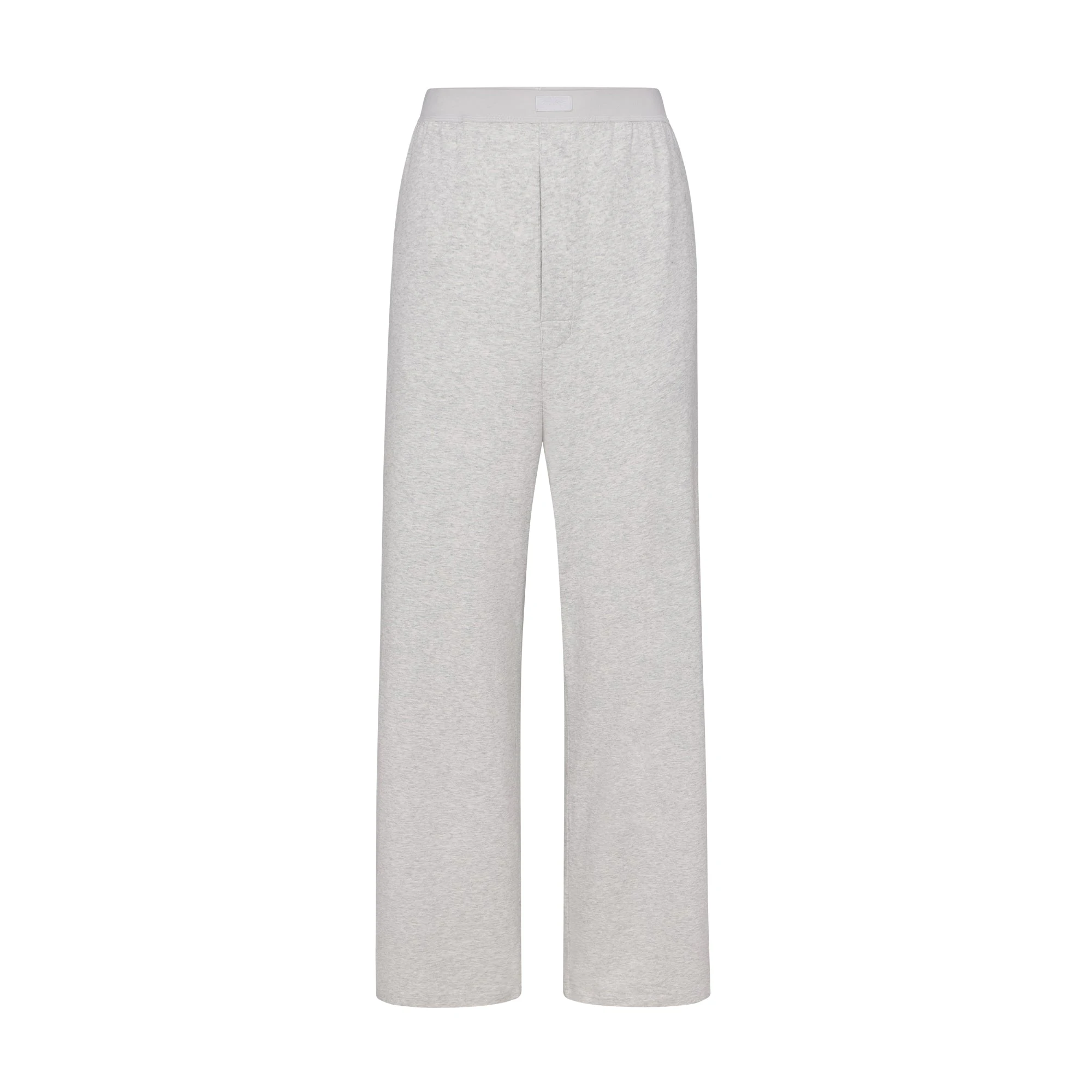 BOYFRIEND LOOSE PANT | LIGHT HEATHER GREY (PANTS, BOTTOMS) LAYS FLAT ON A WHITE BACKGROUND | FLT