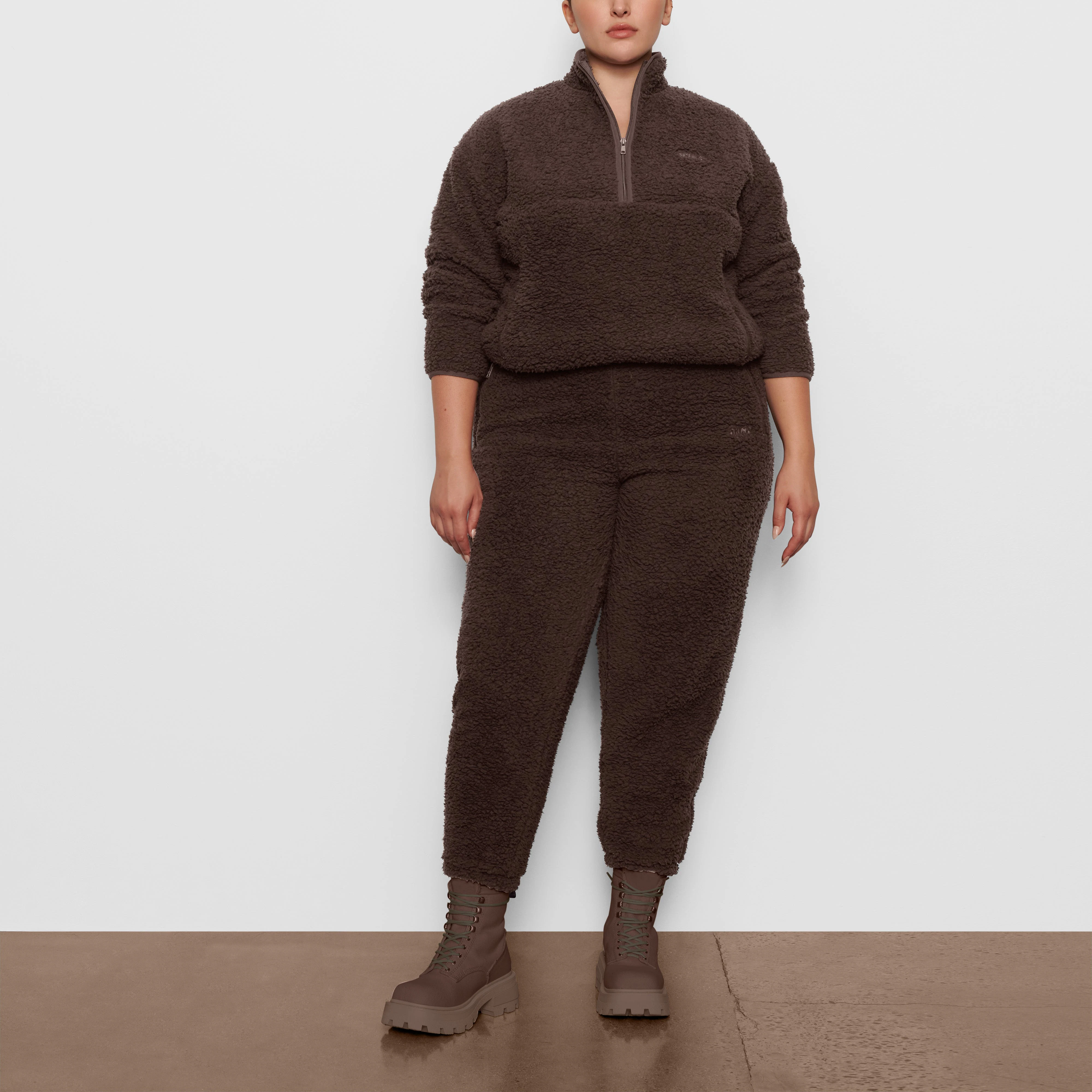 FRONT VIEW OF THE TEDDY PULLOVER ON A MODEL