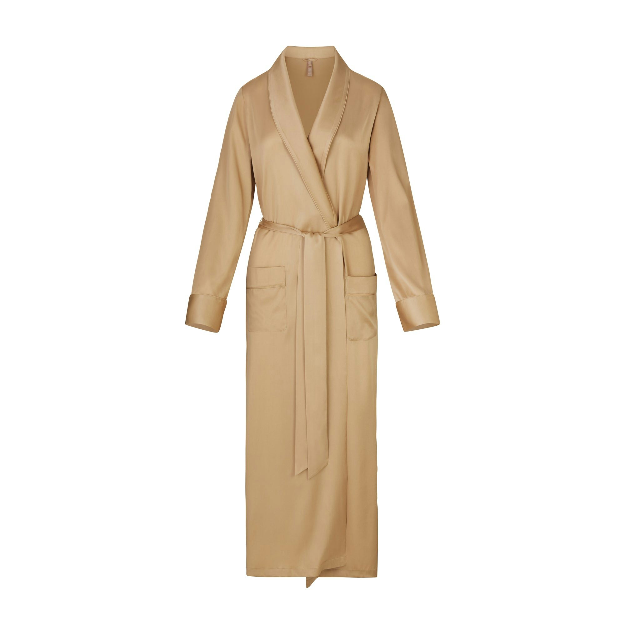SILK SLEEP ROBE | HONEY LAYS FLAT ON A WHITE BACKGROUND