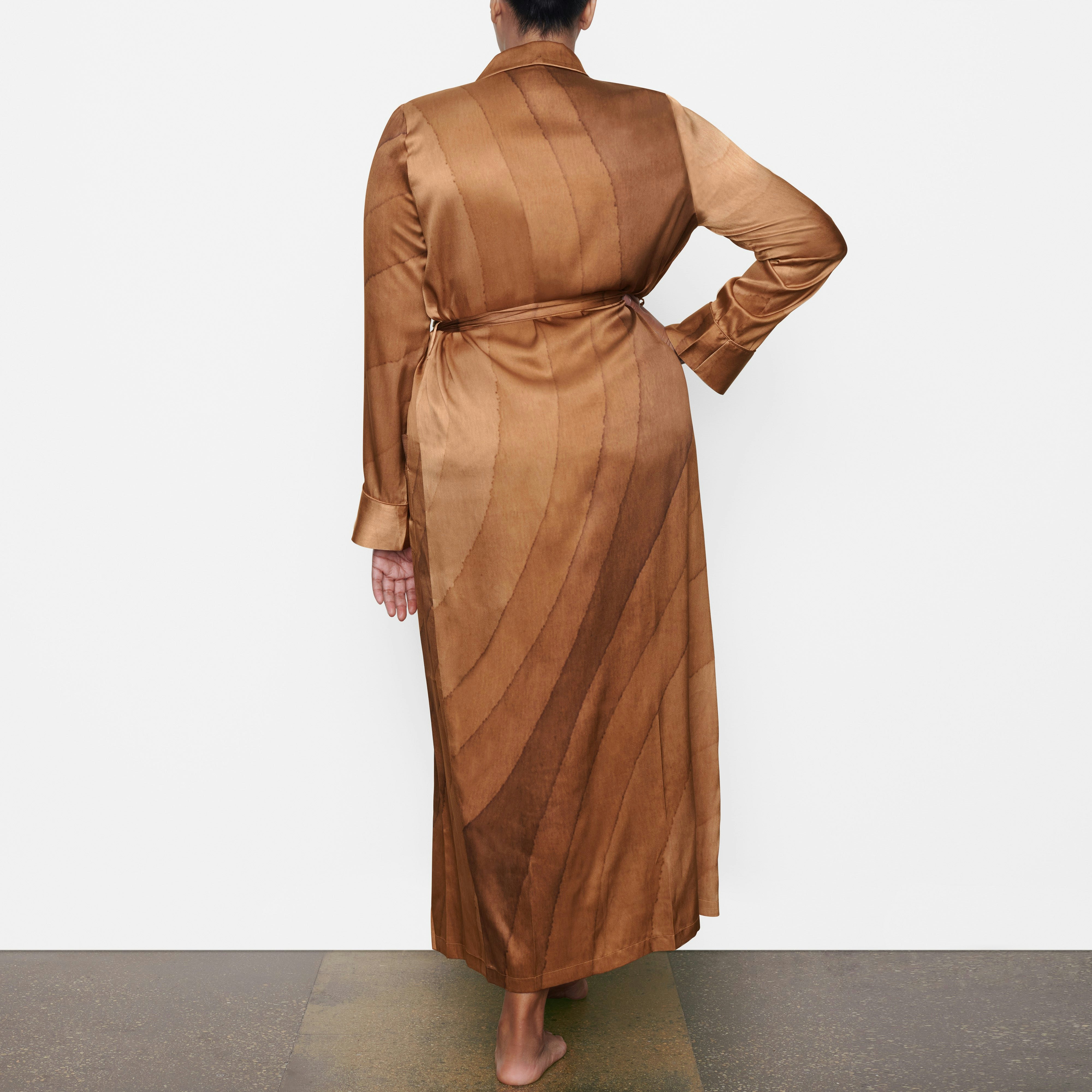 SILK SLEEP ROBE ON A MODEL