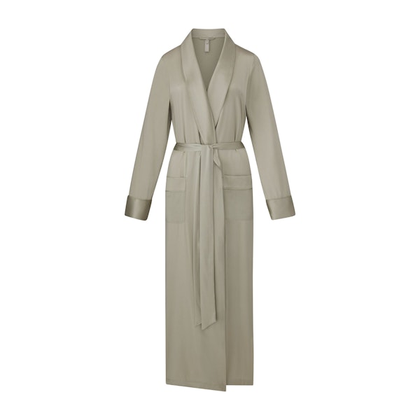 SILK SLEEP ROBE ON A WHITE BACKGROUND