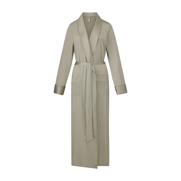 SILK SLEEP ROBE ON A WHITE BACKGROUND