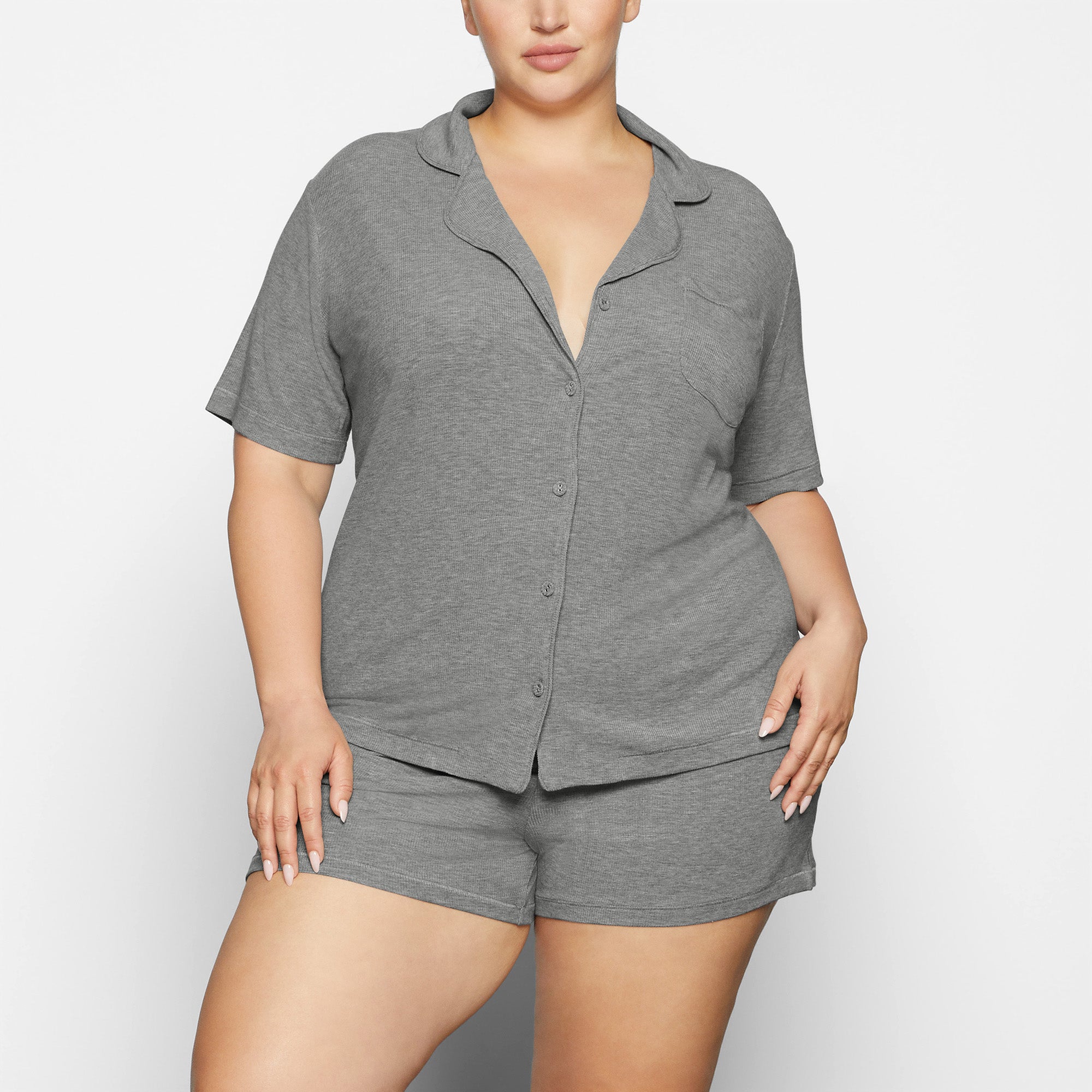 【関税込み】SKIMS グレー Soft Lounge スリープ パジャマセット SOFT LOUNGE SLEEP SET | HEATHER GREY