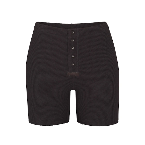 WAFFLE SHORT LAYS FLAT ON A WHITE BACKGROUND