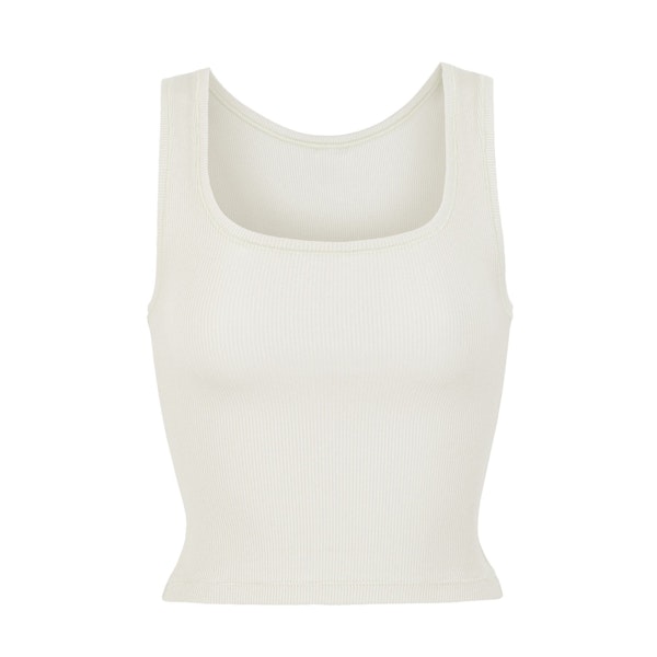 COTTON RIB TANK | BONE (TANKS, TOPS) LAYS FLAT ON A WHITE BACKGROUND | FLT