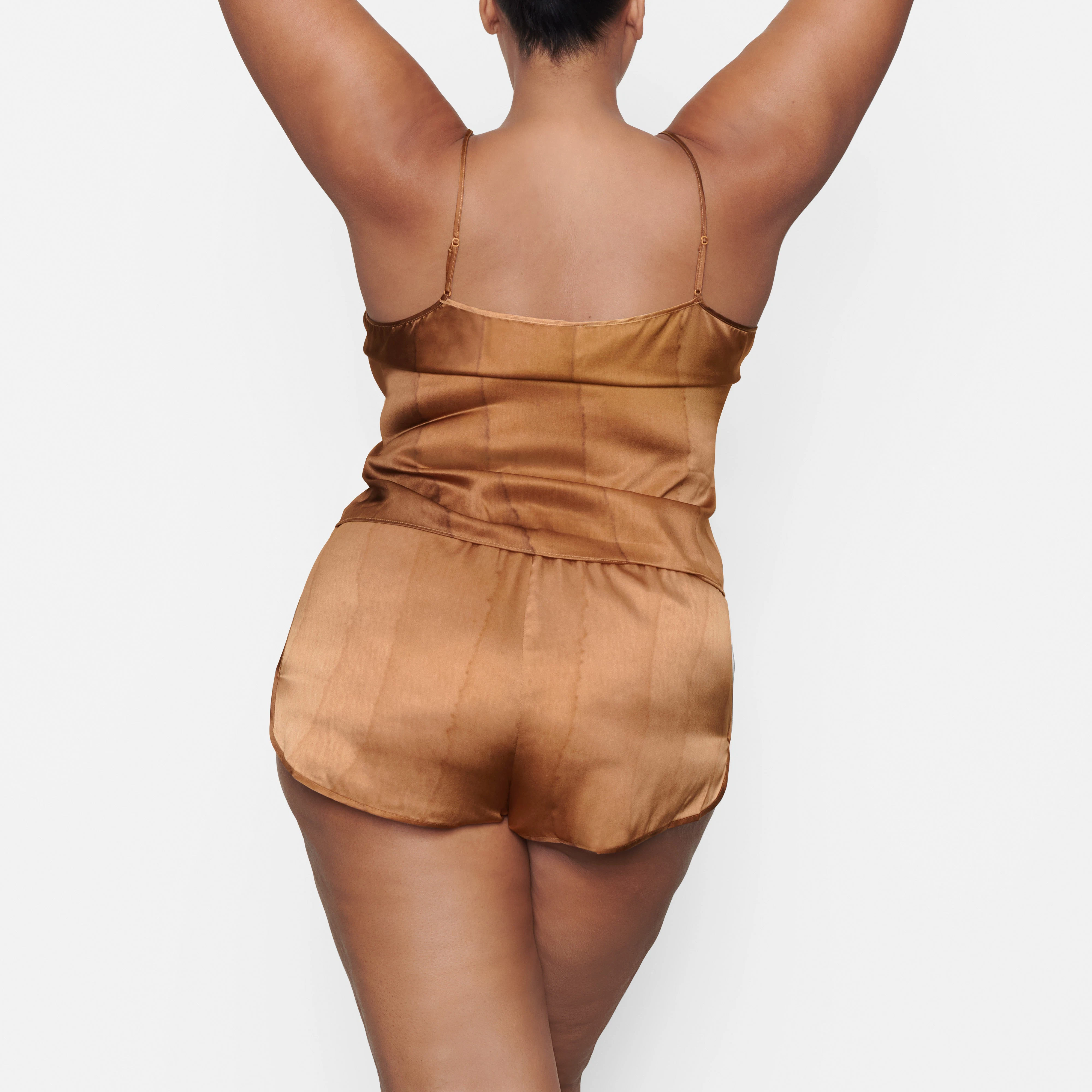 SILK SLEEP TANK ON A MODEL