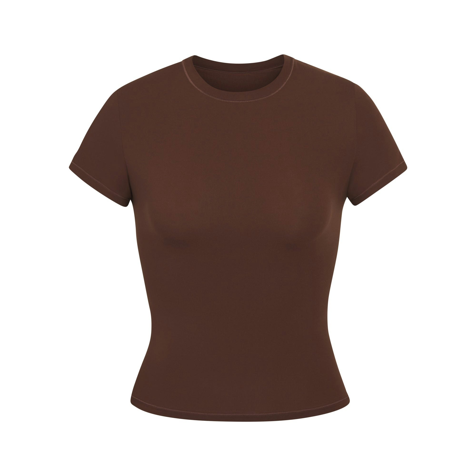 FITS EVERYBODY T-SHIRT | COCOA (T-SHIRTS, TOPS) LAYS FLAT ON A WHITE BACKGROUND | FLT