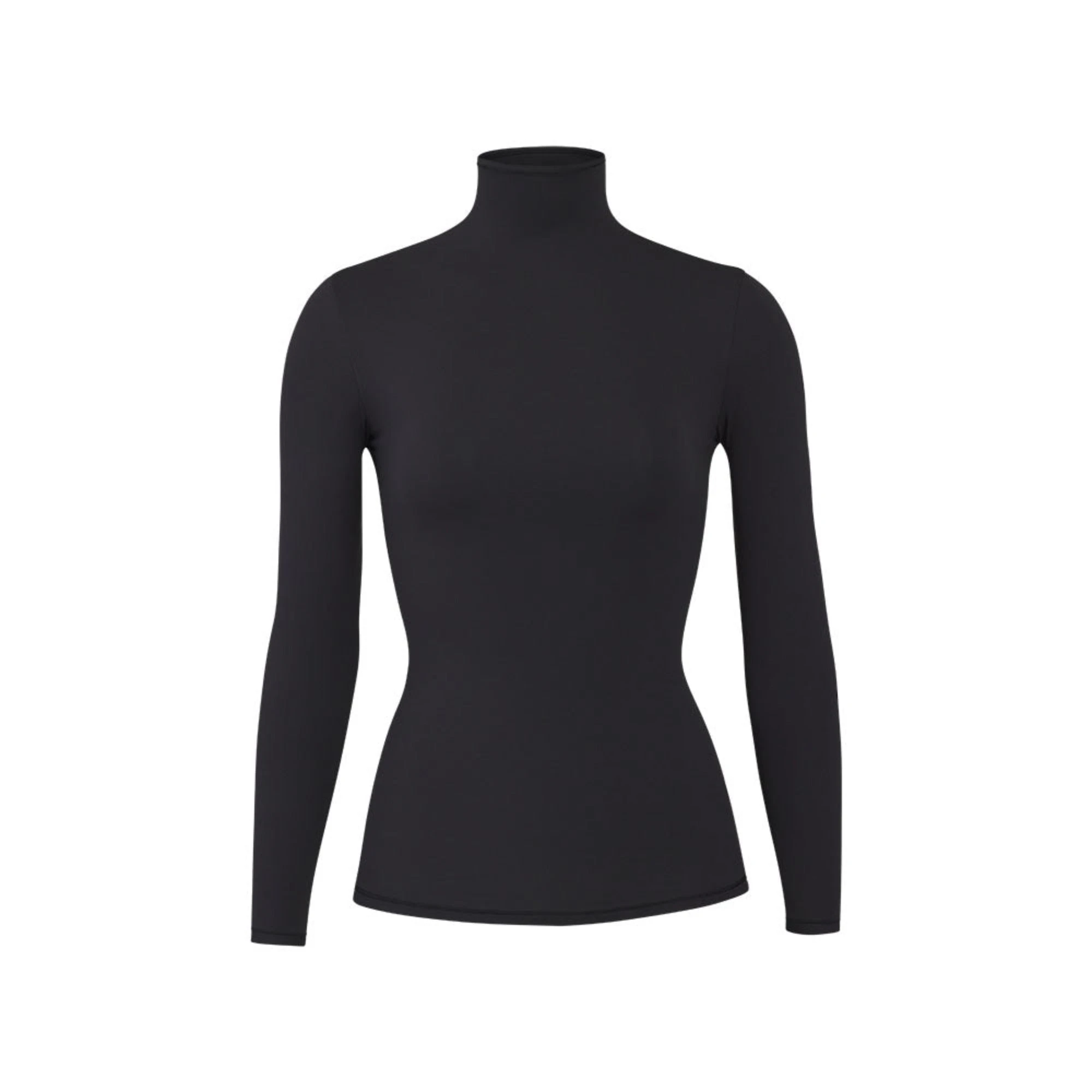 FITS EVERYBODY TURTLENECK TOP | ONYX (TURTLENECK TOPS) LAYS FLAT ON A WHITE BACKGROUND | FLT