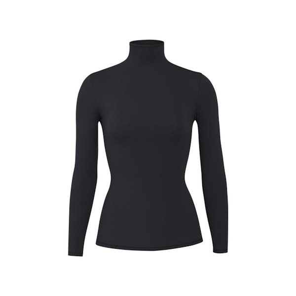 FITS EVERYBODY TURTLENECK TOP | ONYX (TURTLENECK TOPS) LAYS FLAT ON A WHITE BACKGROUND | FLT