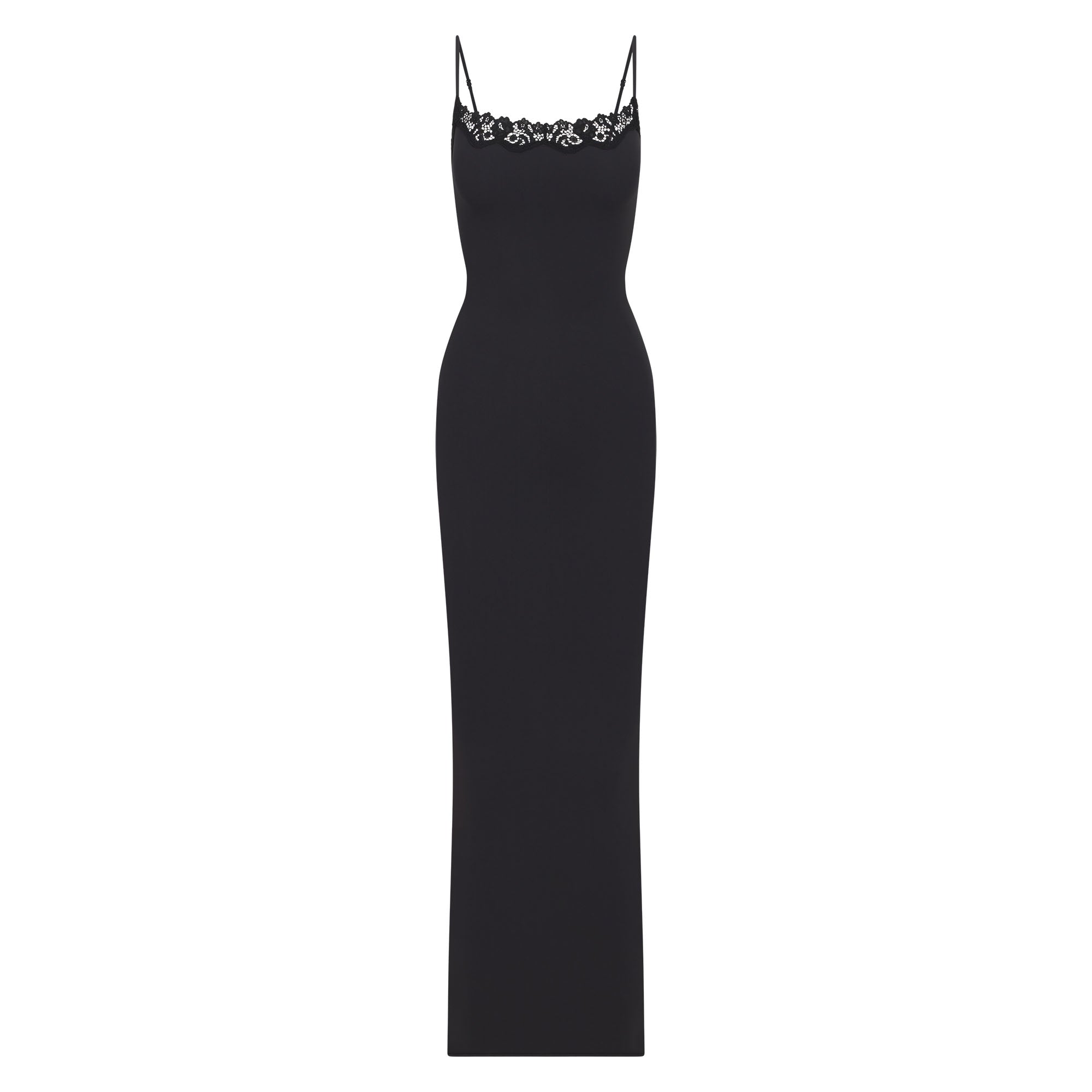FITS EVERYBODY LACE LONG SLIP DRESS ONYX