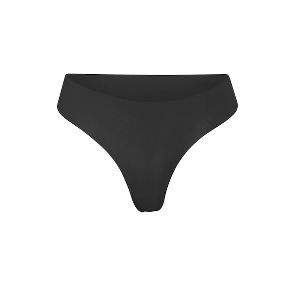 NAKED DIPPED THONG | ONYX (THONGS, PANTIES) LAYS FLAT ON A WHITE BACKGROUND | FLT