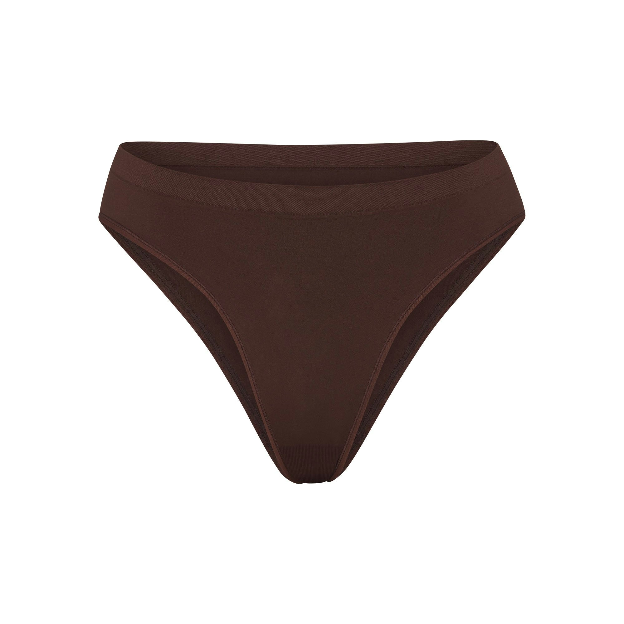 SOFT SMOOTHING SEAMLESS BRIEF | COCOA (BRIEFS, PANTIES) LAYS FLAT ON A WHITE BACKGROUND | FLT