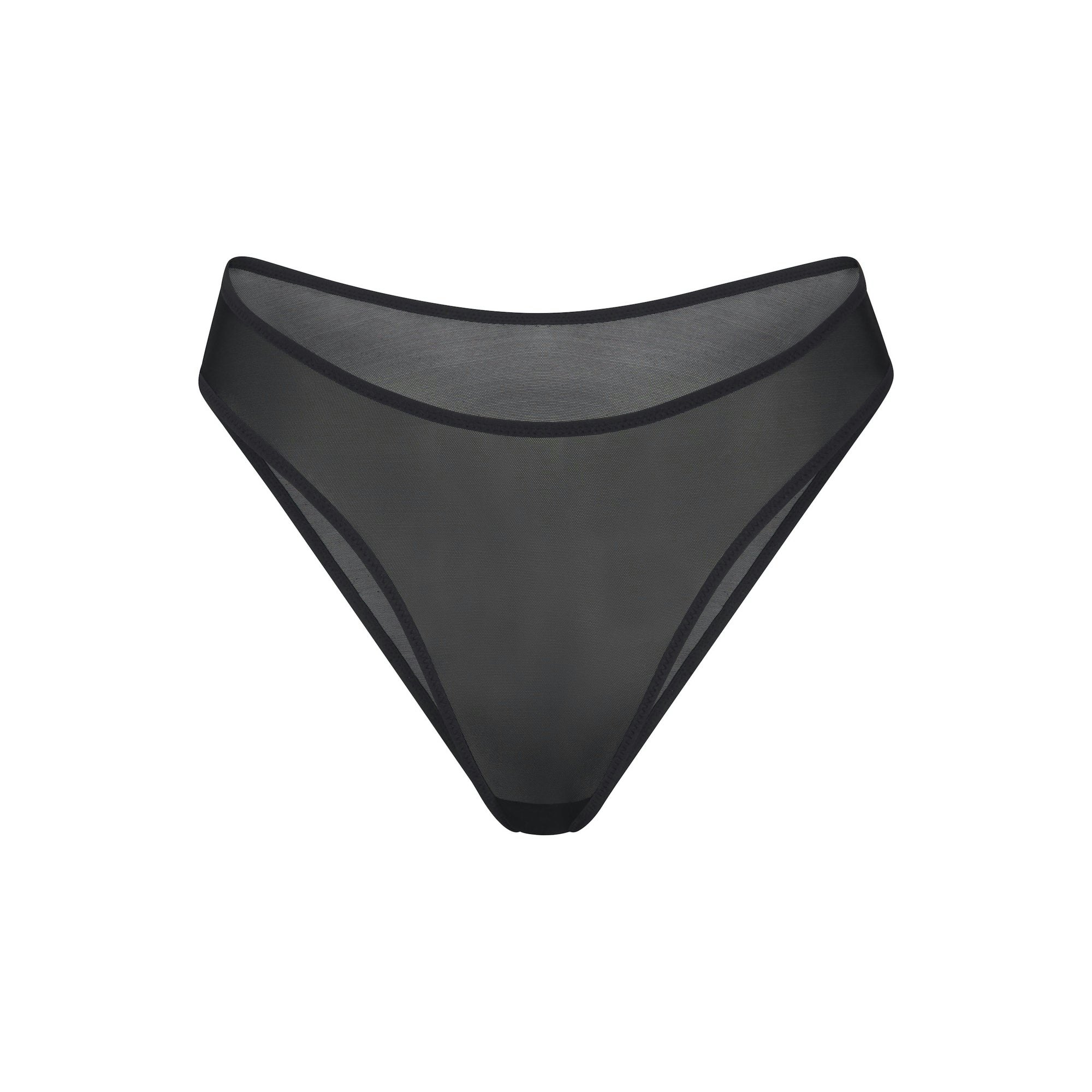 ULTRA FINE MESH BIKINI | ONYX LAYS FLAT ON A WHITE BACKGROUND | FLT