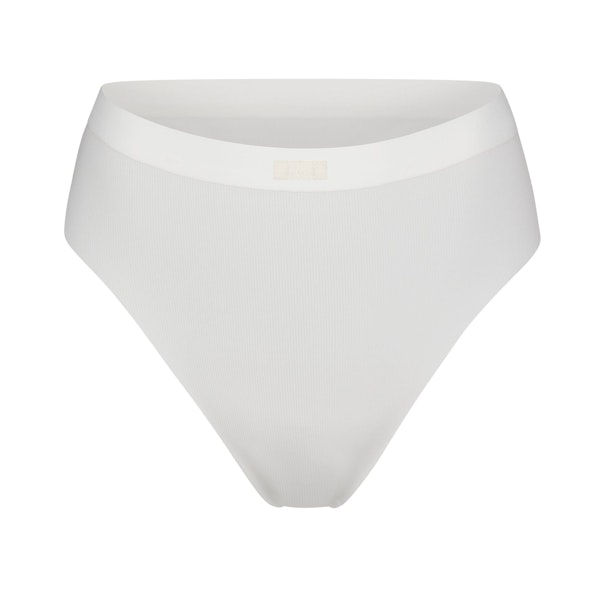 SMOOTH RIB BIKINI LAYS FLAT ON A WHITE BACKGROUND