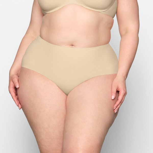 SMOOTHING HIGH WAIST BRIEF WORN BY A MODEL IN FRONT VIEW | SEE: 2X, 3X, 4X