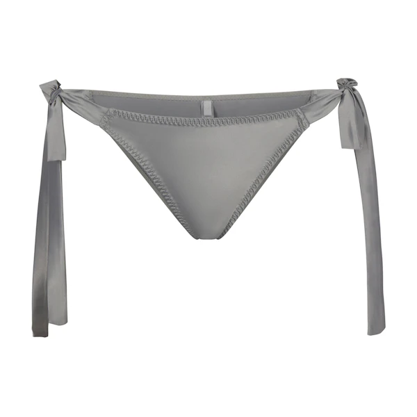 WOVEN SHINE TIE SIDE BRIEF LAYS FLAT ON A WHITE BACKGROUND
