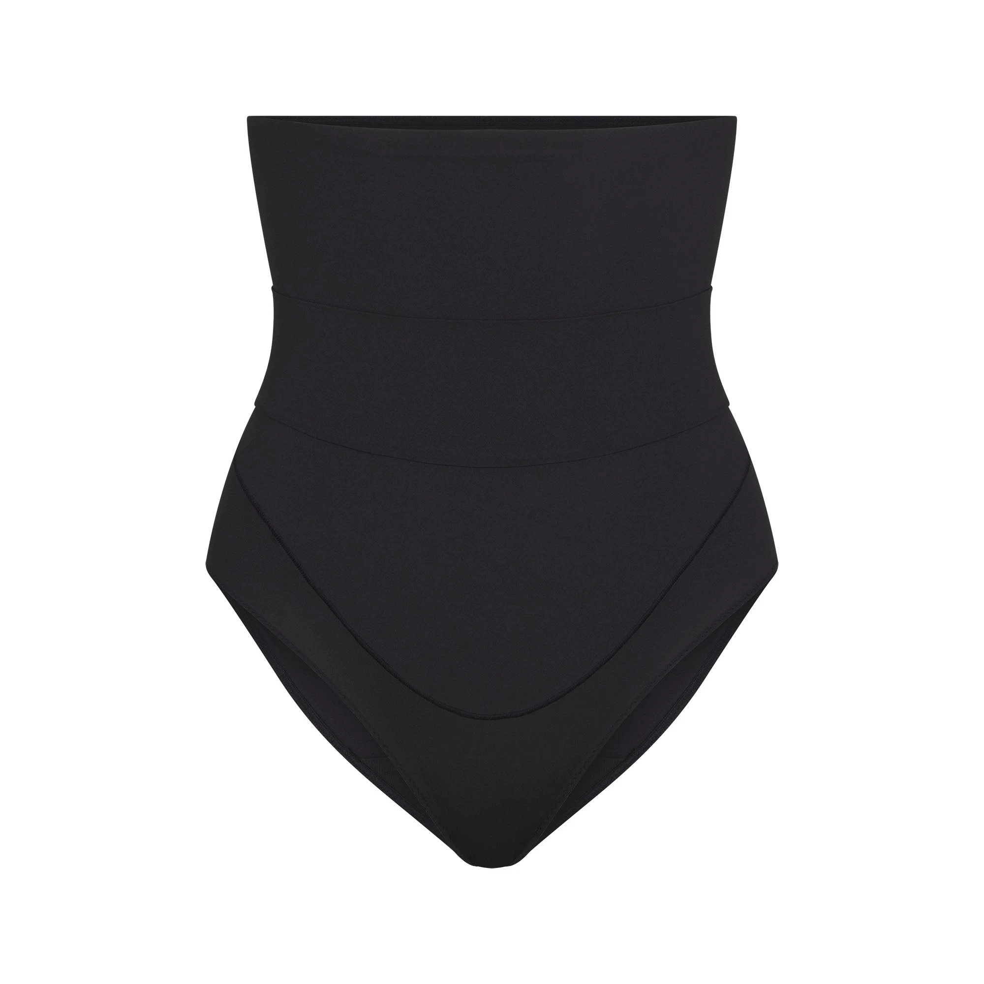 FITS EVERYBODY MATERNITY BANDED HIGH-WAISTED BRIEF | ONYX (BRIEFS, PANTIES) LAYS FLAT ON A WHITE BACKGROUND | FLT
