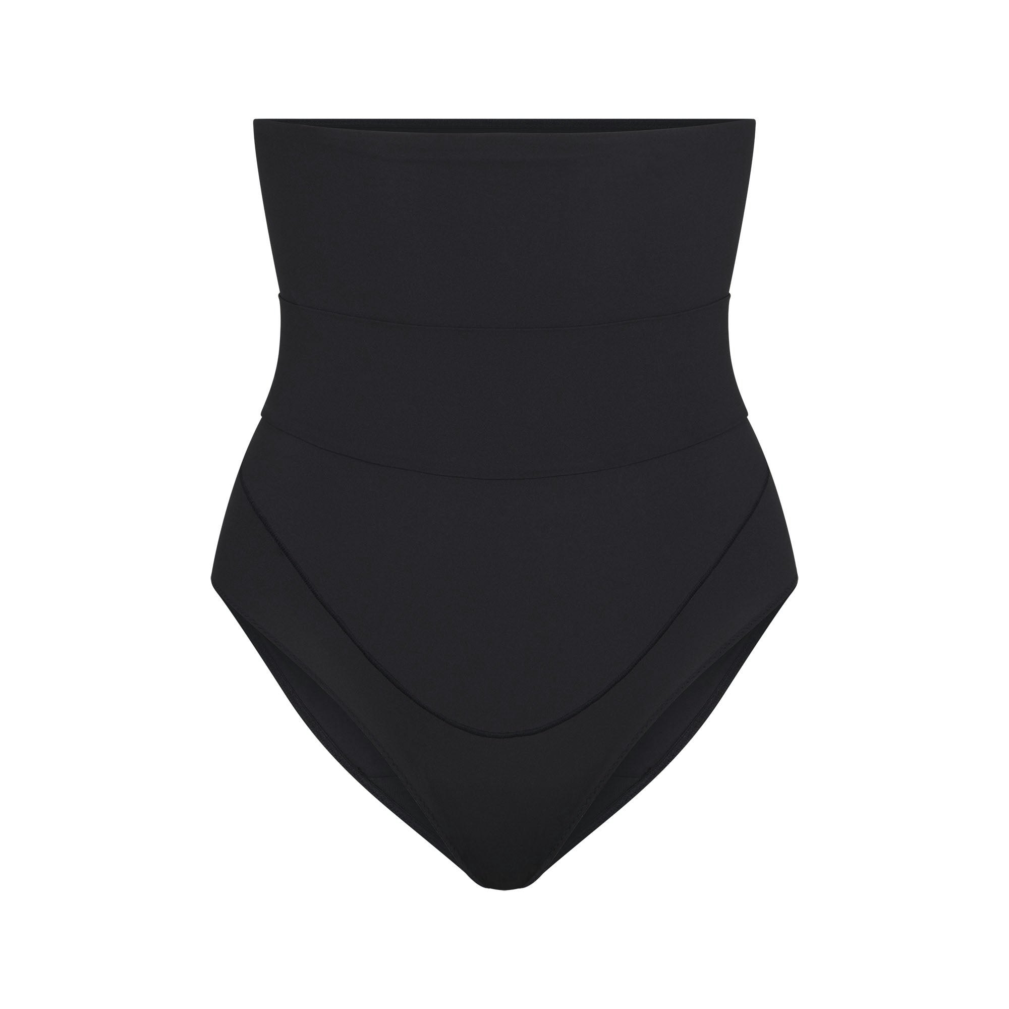 FITS EVERYBODY MATERNITY BANDED HIGH-WAISTED BRIEF | ONYX (BRIEFS, PANTIES) LAYS FLAT ON A WHITE BACKGROUND | FLT