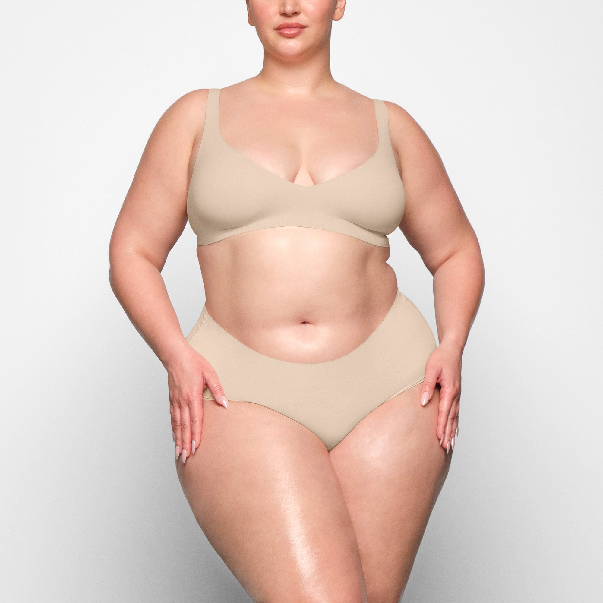 NAKED BOY SHORT WORN ON A MODEL IN FRONT VIEW | SEE SIZE: 2X, 3X, 4X