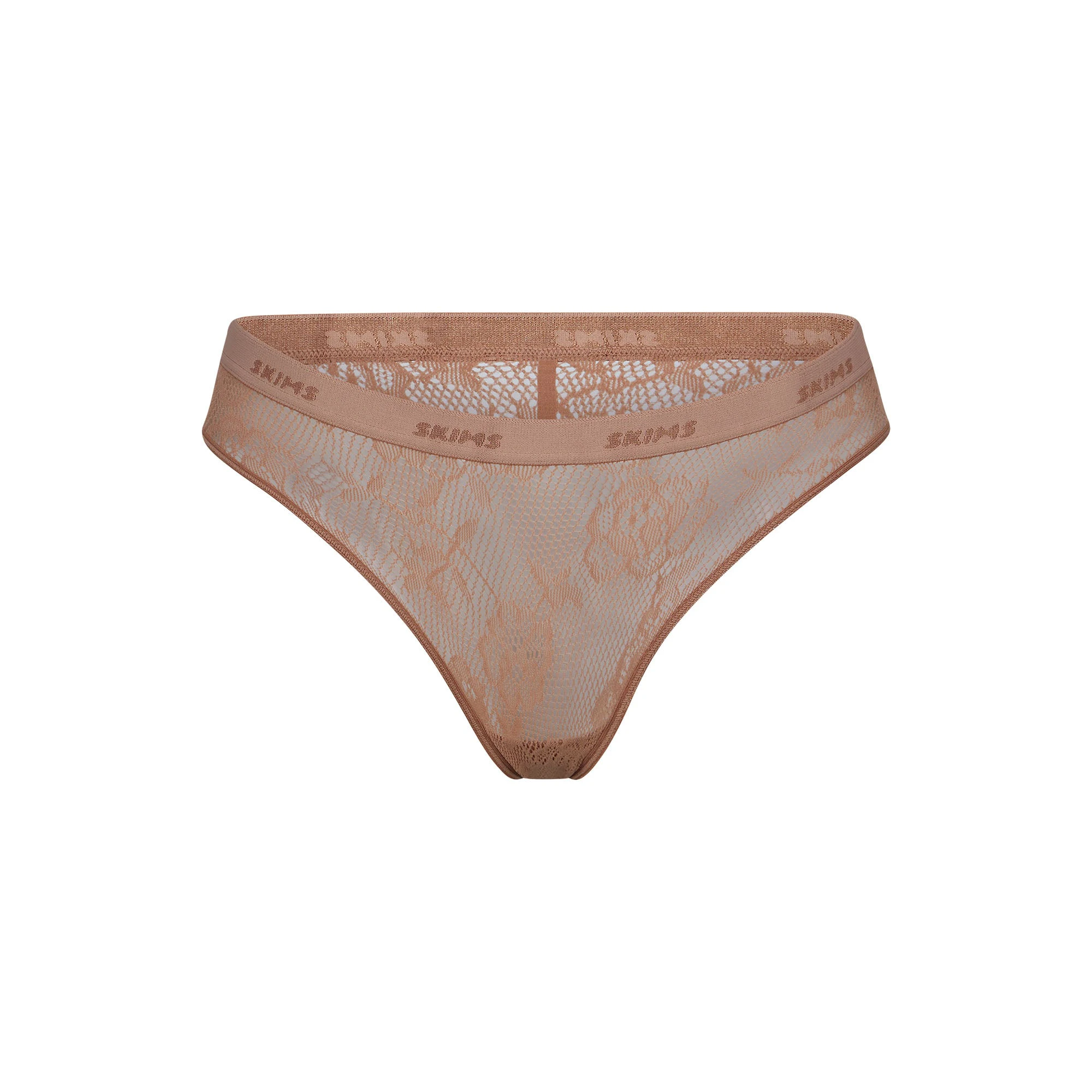 KNIT LACE BOXER SHORT LAYS FLAT ON A WHITE BACKGROUND