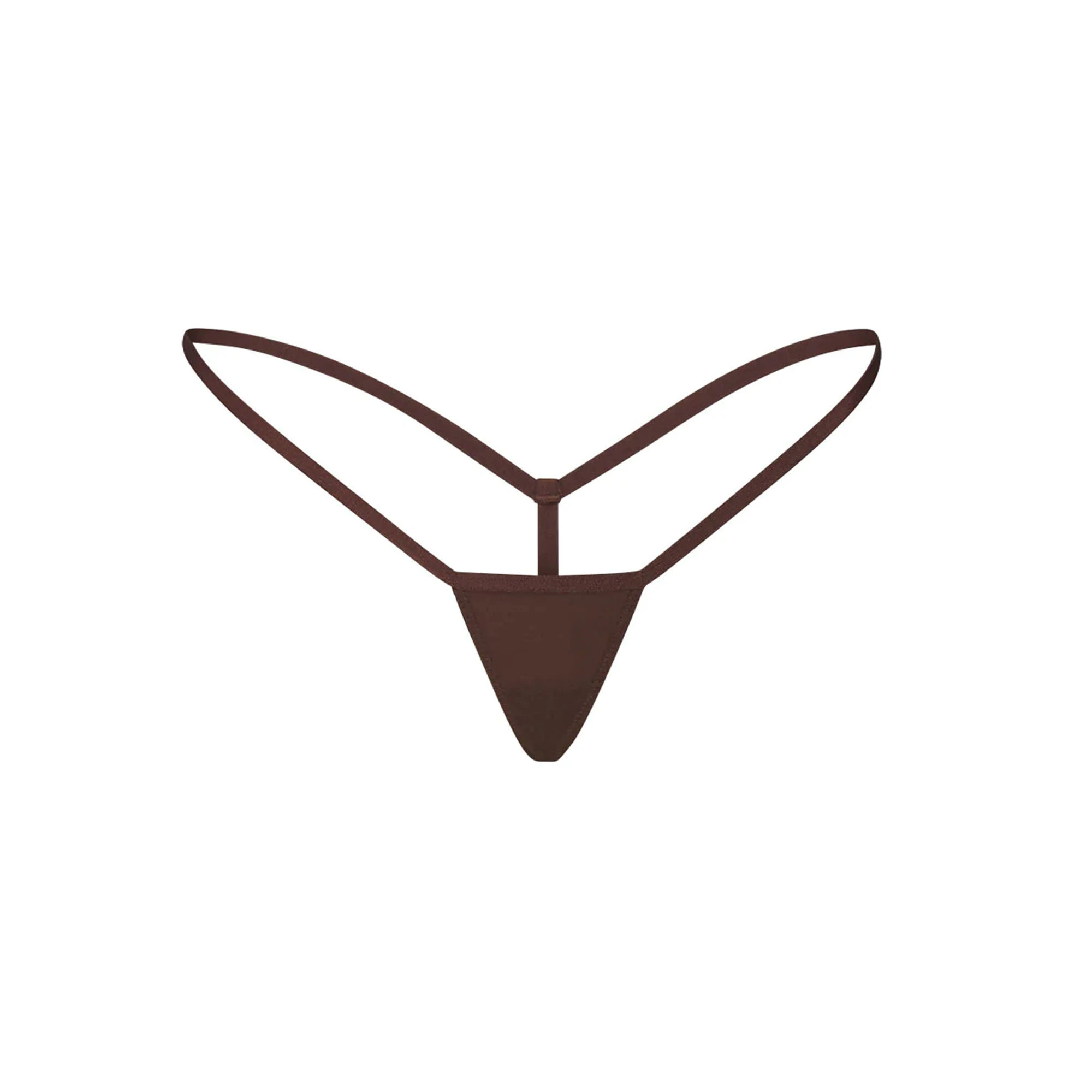 FITS EVERYBODY MICRO THONG | COCOA (THONGS, PANTIES) LAYS FLAT ON A WHITE BACKGROUND | FLT