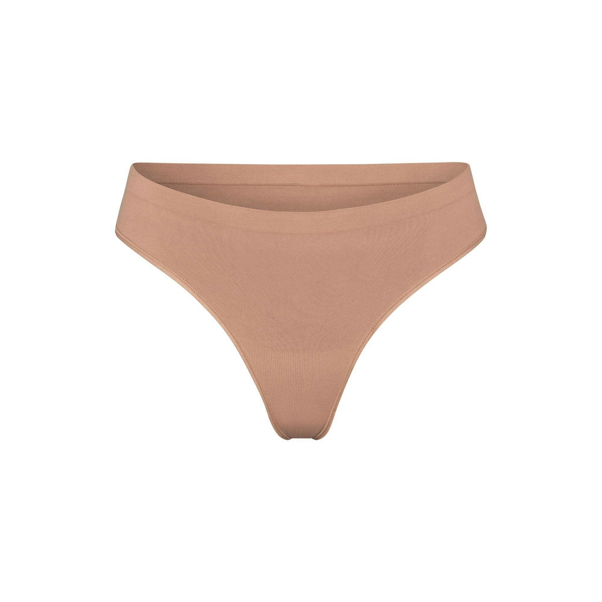 SOFT SMOOTHING SEAMLESS THONG | SIENNA (THONGS, PANTIES) LAYS FLAT ON A WHITE BACKGROUND | FLT