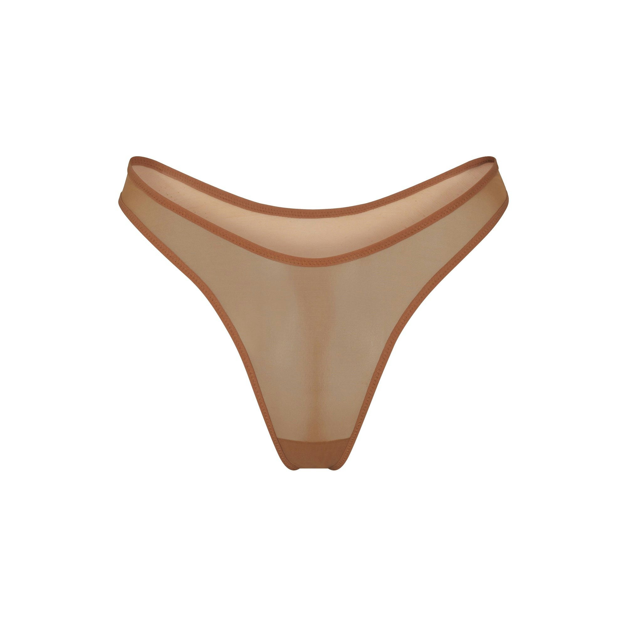 ULTRA FINE MESH THONG | BRONZE (THONGS, PANTIES) LAYS FLAT ON A WHITE BACKGROUND | FLT
