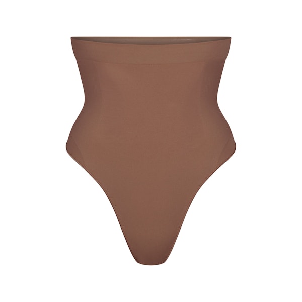 SEAMLESS SCULPT HIGH-WAISTED THONG | JASPER (SHAPEWEAR THONGS, PANTIES) LAYS FLAT ON A WHITE BACKGROUND | FLT