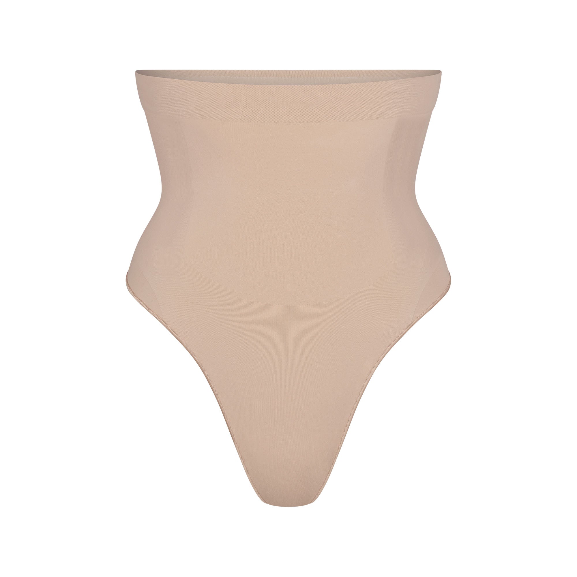 SEAMLESS SCULPT HIGH-WAISTED THONG | MICA (SHAPEWEAR THONGS, PANTIES) LAYS FLAT ON A WHITE BACKGROUND | FLT