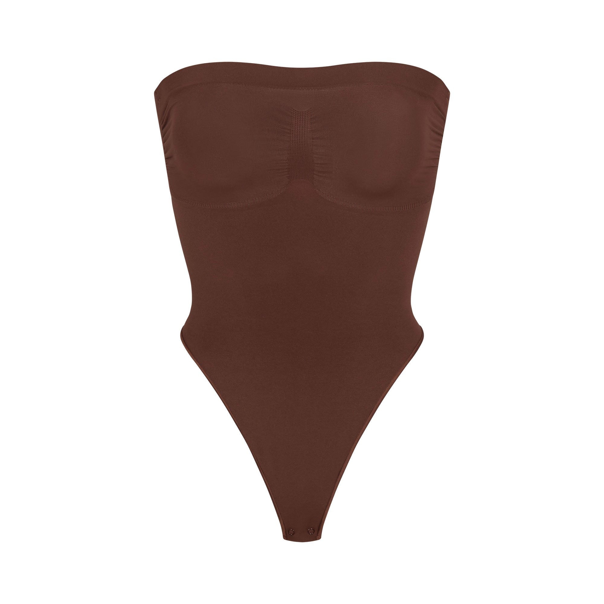 SEAMLESS SCULPT STRAPLESS THONG BODYSUIT | COCOA