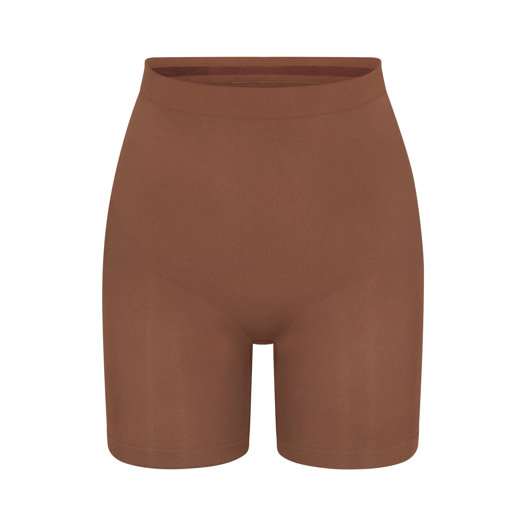 SEAMLESS SCULPT MID THIGH SHORT | JASPER (SHAPEWEAR SHORTS, SHAPEWEAR) LAYS FLAT ON A WHITE BACKGROUND | FLT