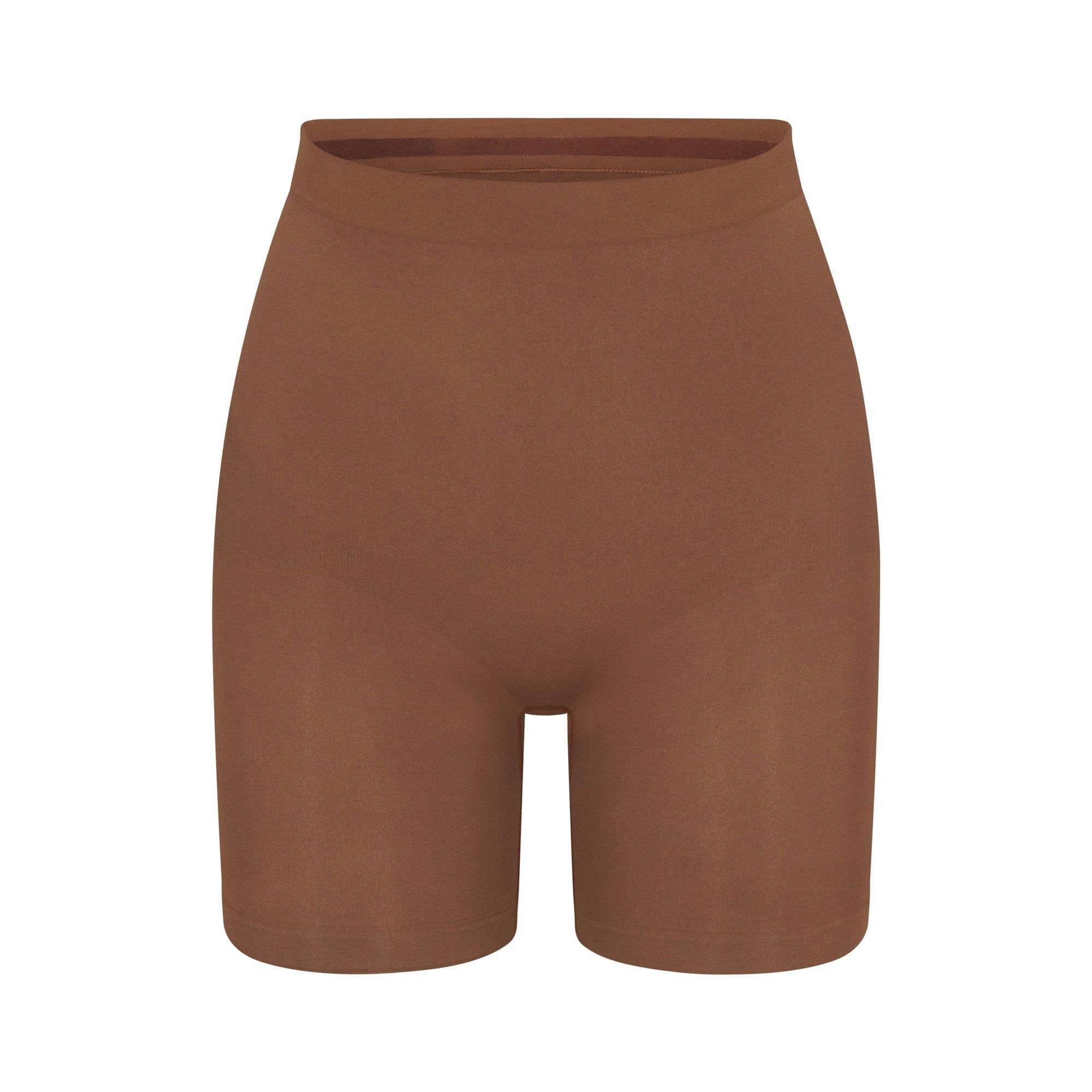 SEAMLESS SCULPT MID THIGH SHORT | JASPER (SHAPEWEAR SHORTS, SHAPEWEAR) LAYS FLAT ON A WHITE BACKGROUND | FLT