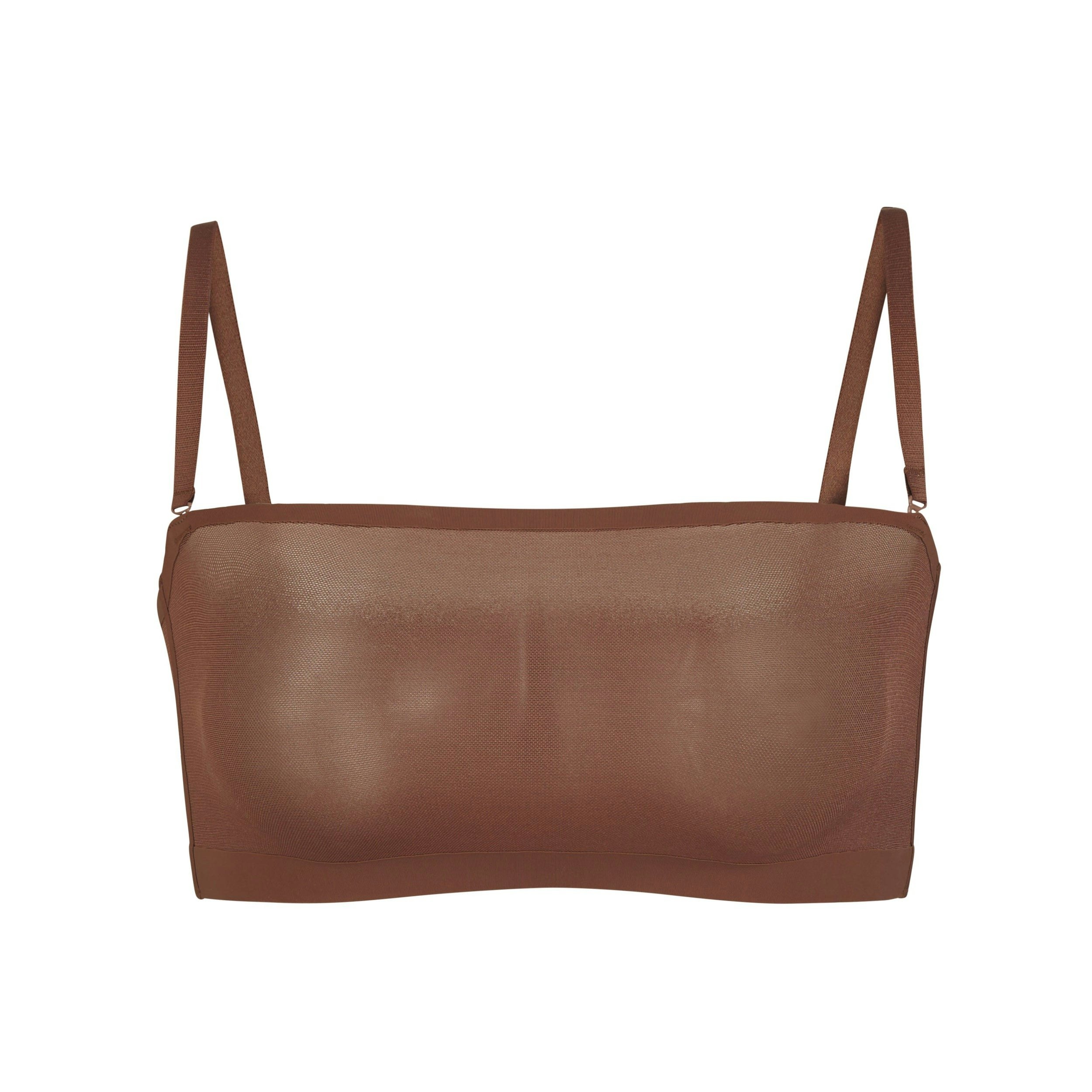 SHEER SCULPT BANDEAU LAYS FLAT ON A WHITE BACKGROUND