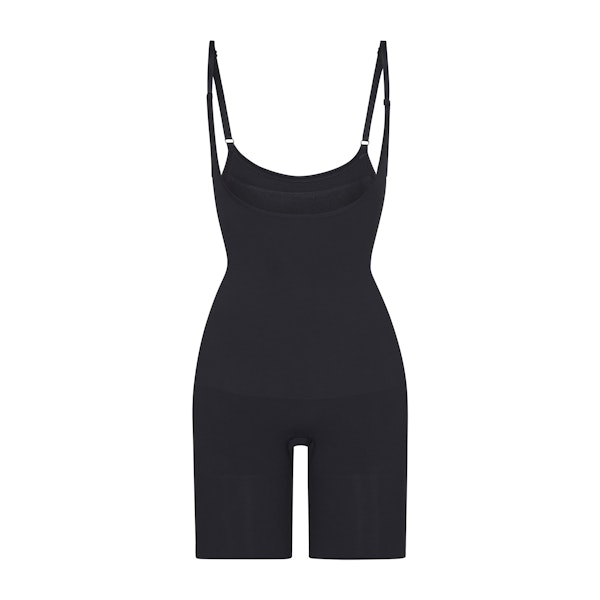 BUTT ENHANCING OPEN BUST BODYSUIT | ONYX (SHAPEWEAR BODYSUITS) LAYS FLAT ON A WHITE BACKGROUND | FLT
