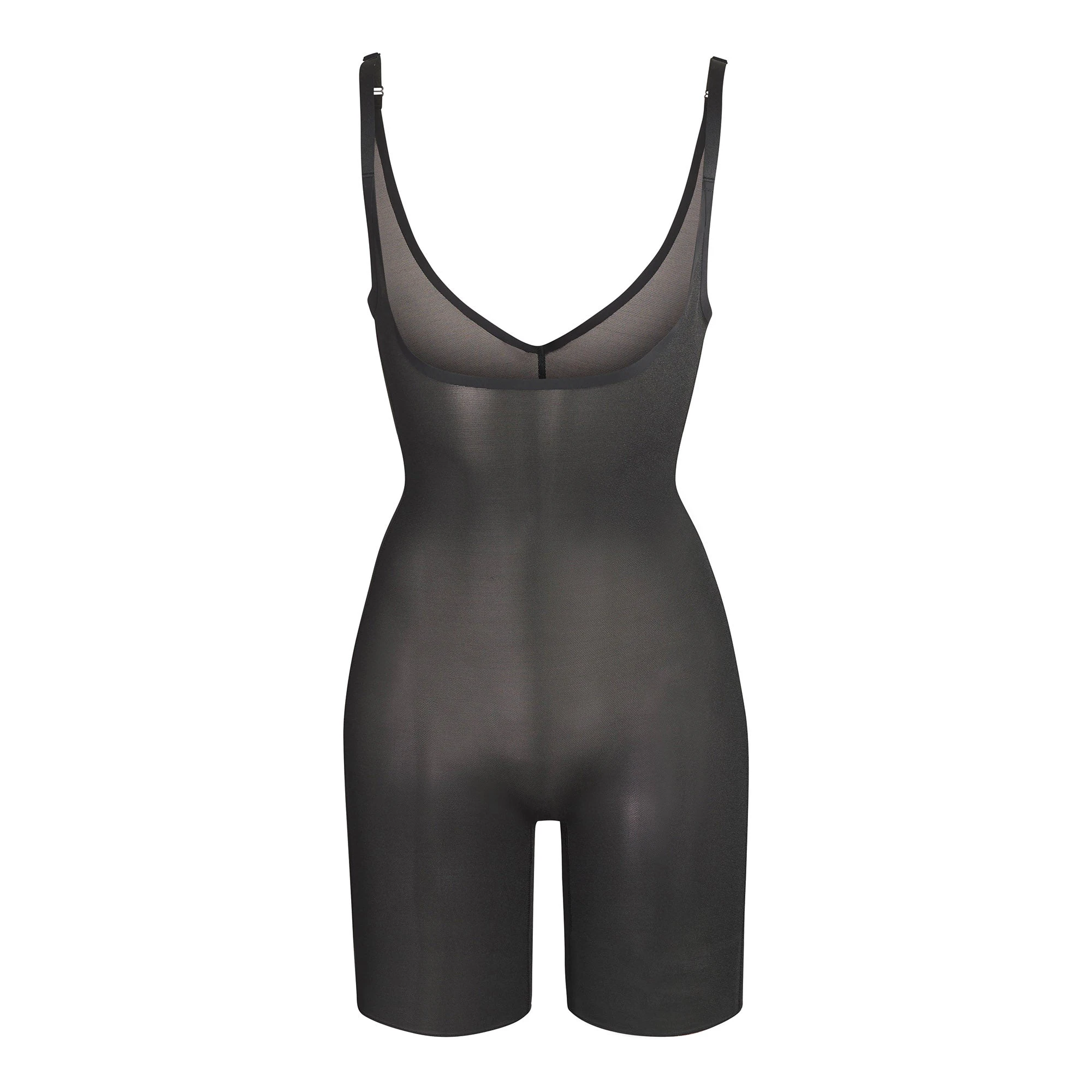 SHEER SCULPT OPEN BUST BODYSUIT | ONYX (SHAPEWEAR BODYSUITS) LAYS FLAT ON A WHITE BACKGROUND | FLT