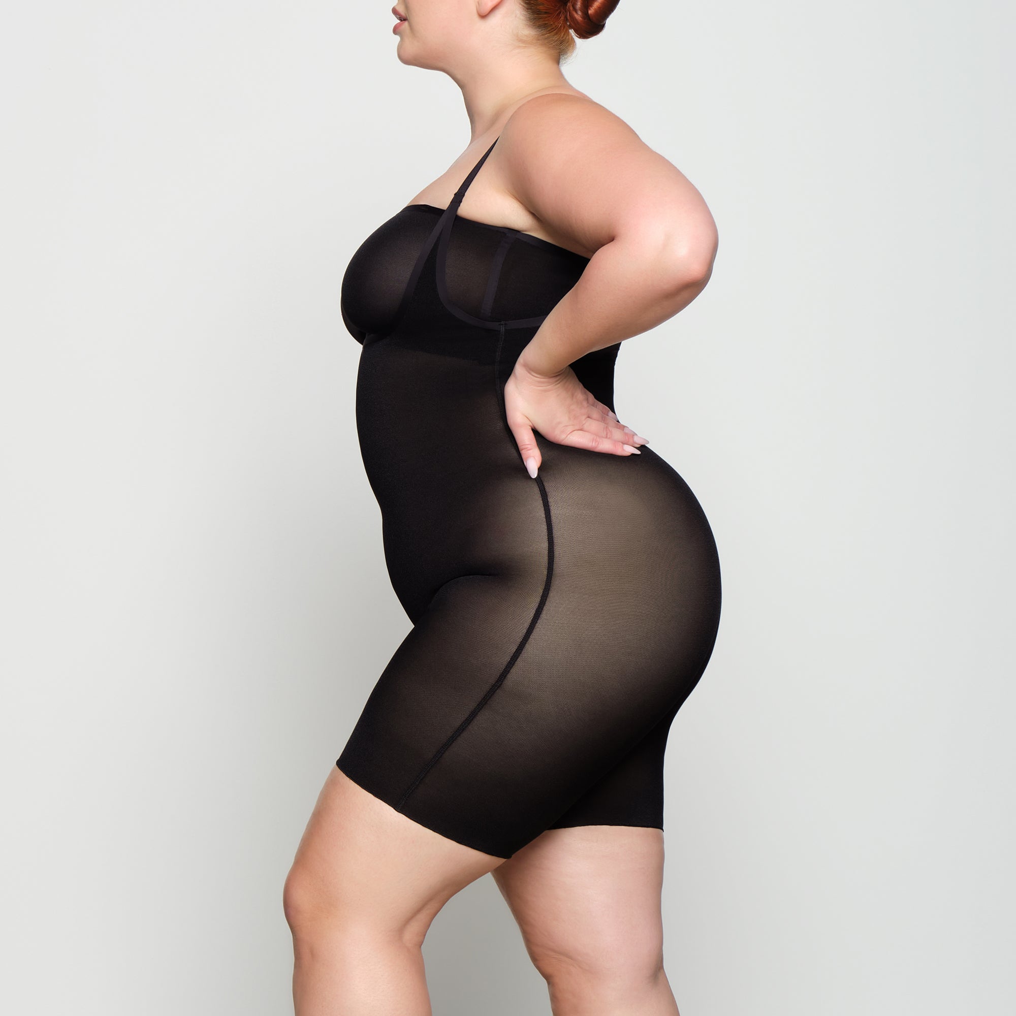 SHEER SCULPT OPEN BUST BODYSUIT | ONYX
