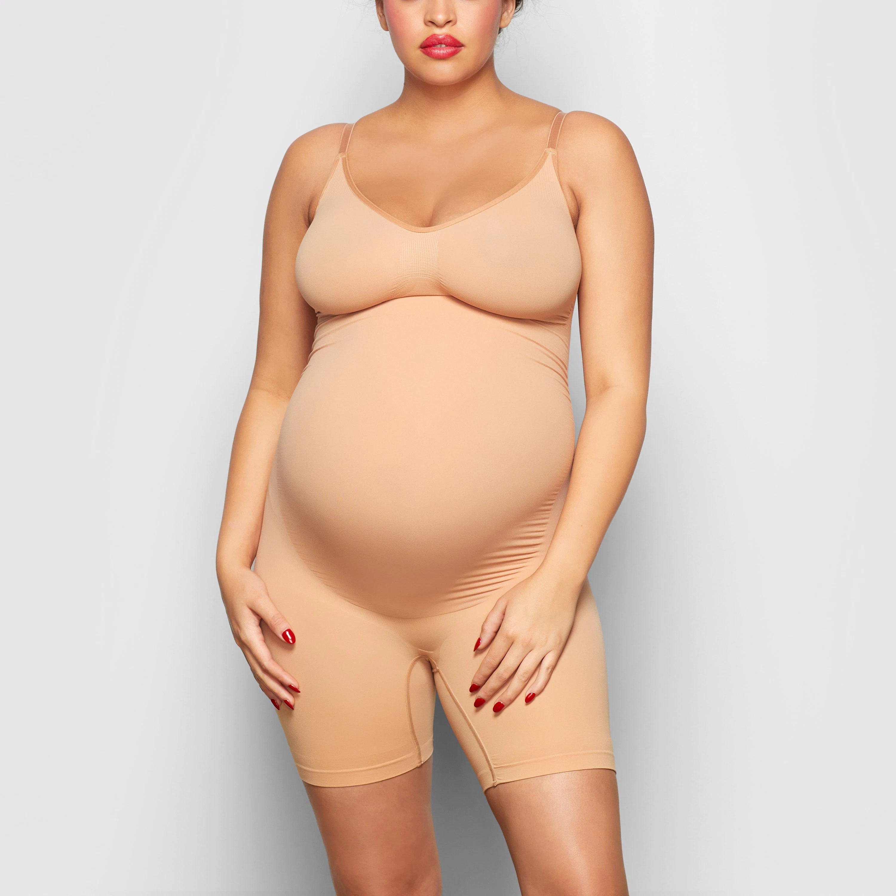 MATERNITY SCULPTING BODYSUIT MID THIGH