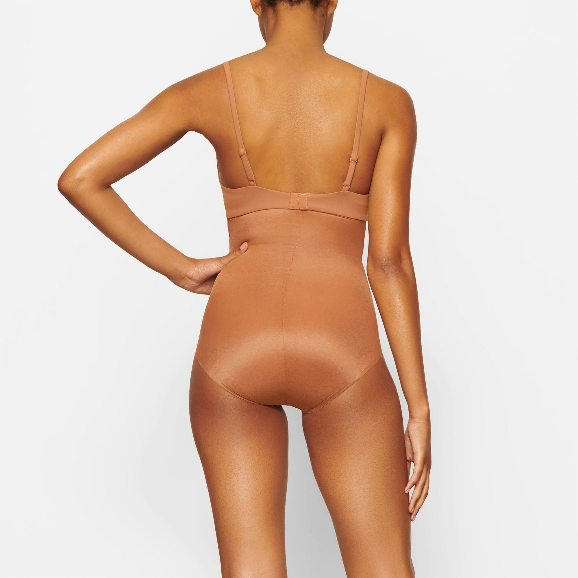 BARELY THERE HIGH WAIST BRIEFWORN BY A MODEL IN BACK VIEW