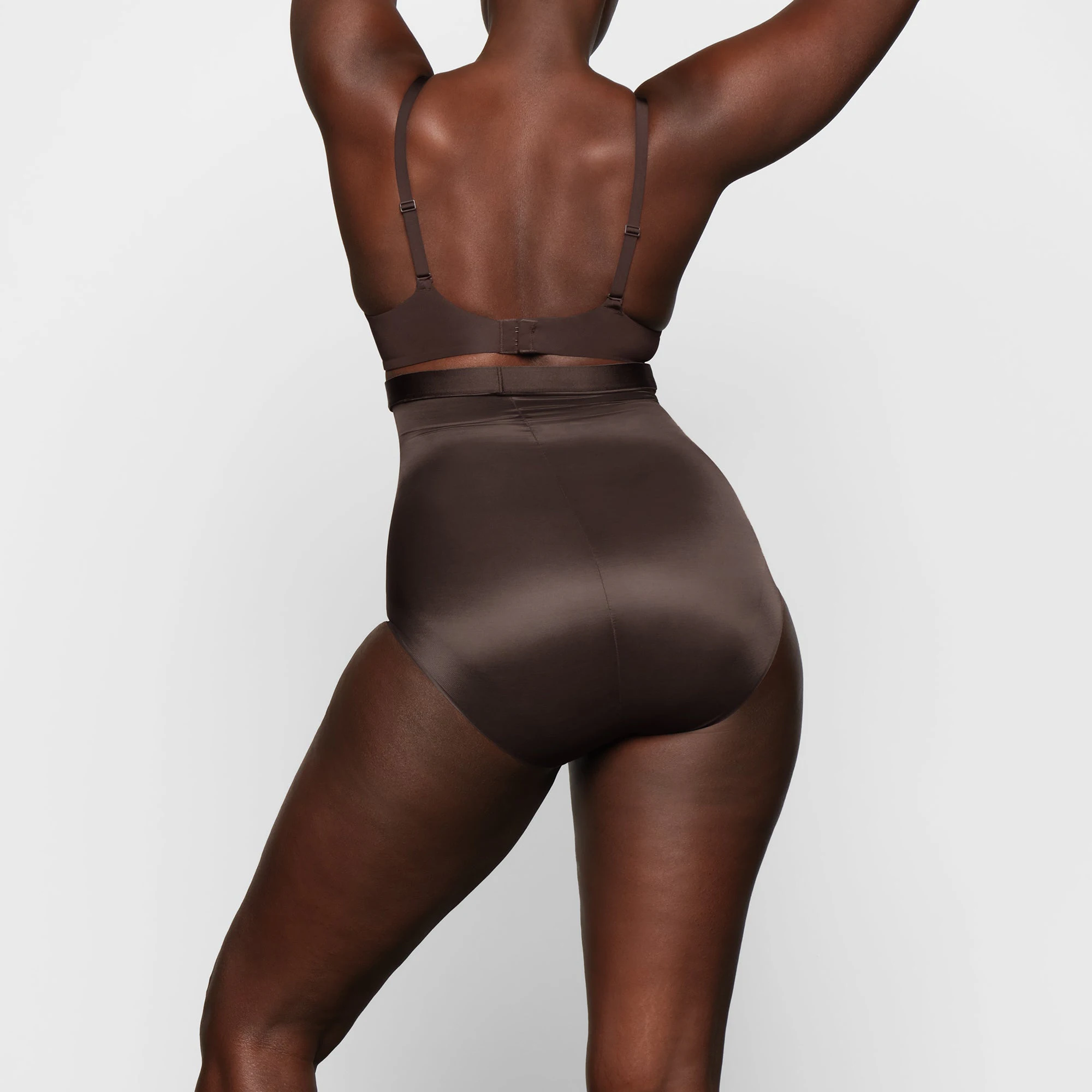 BARELY THERE HIGH WAIST BRIEF WORN BY A MODEL IN BACK VIEW