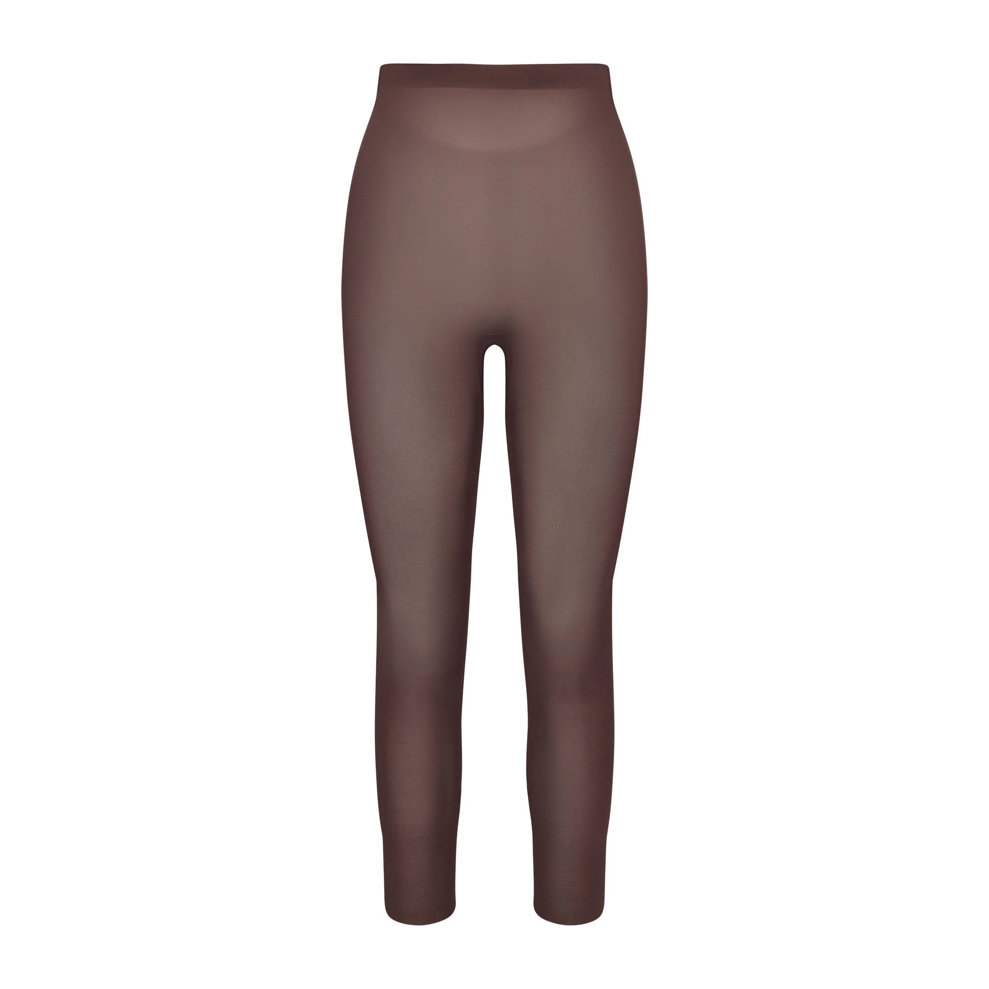 SHEER SCULPT LOW BACK LEGGING LAYS FLAT ON A WHITE BACKGROUND