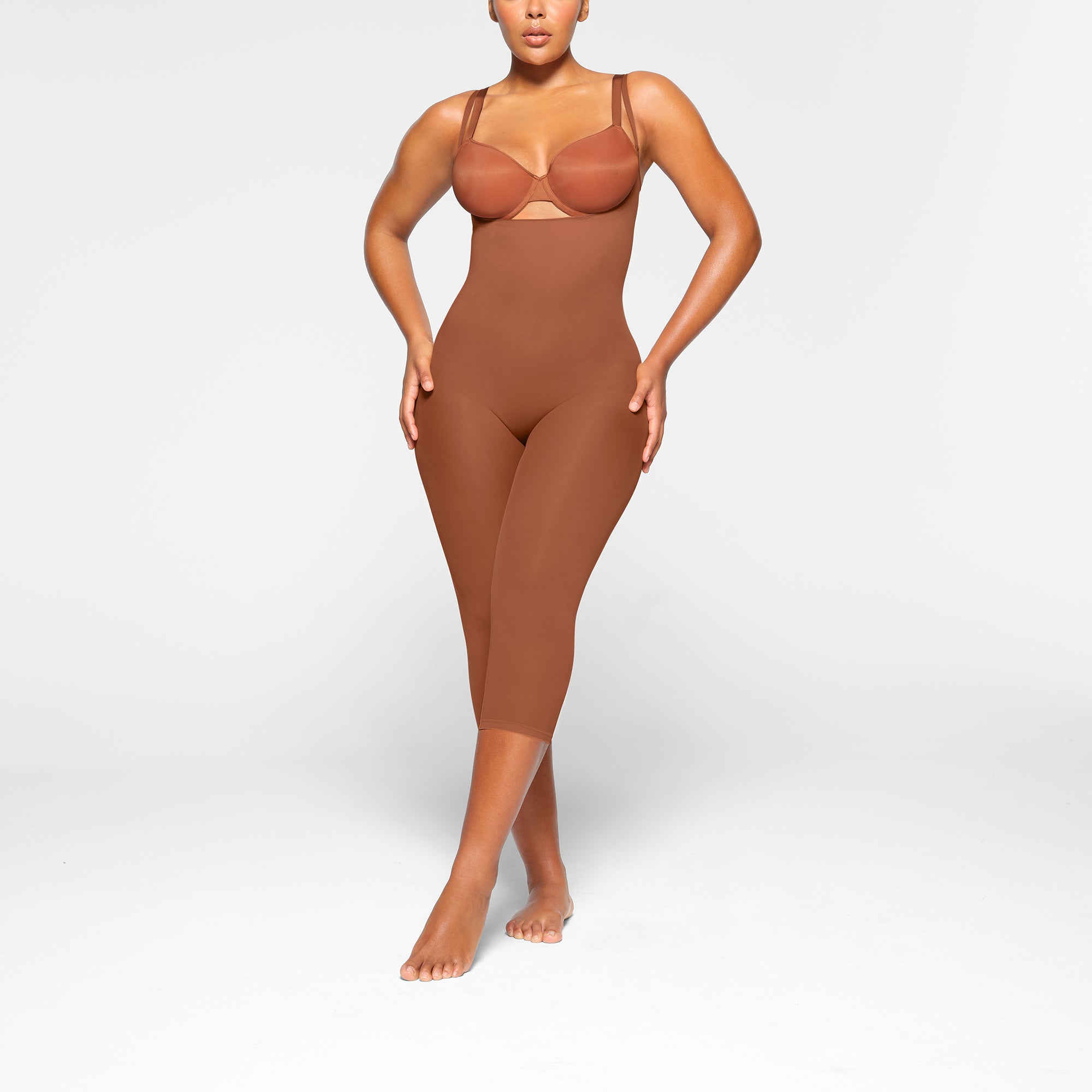 EVERYDAY SCULPT OPEN BUST CATSUIT BRONZE XXS