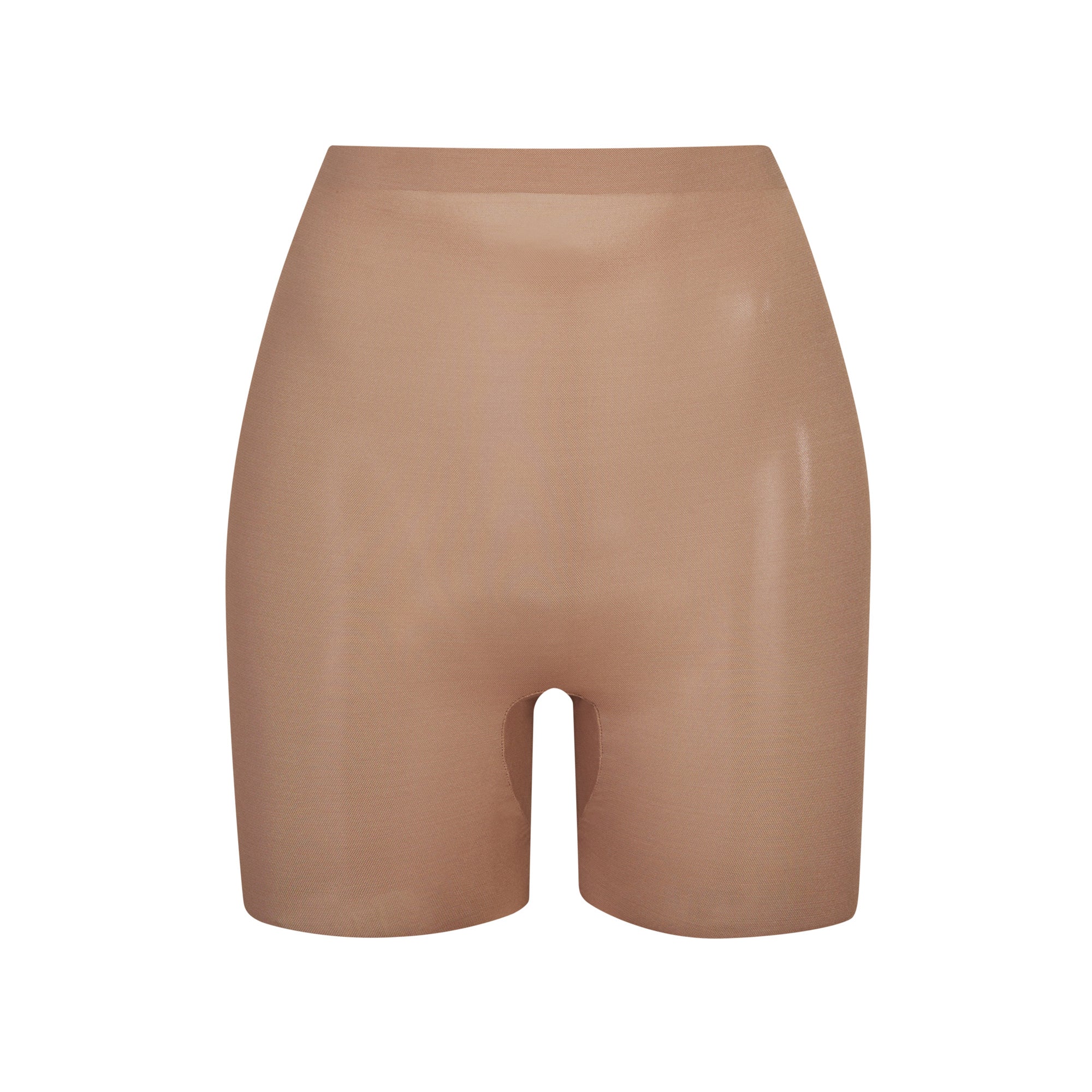 SHEER SCULPT LOW BACK SHORT | SIENNA (LOW BACK SHAPEWEAR, SHAPEWEAR) LAYS FLAT ON A WHITE BACKGROUND | FLT