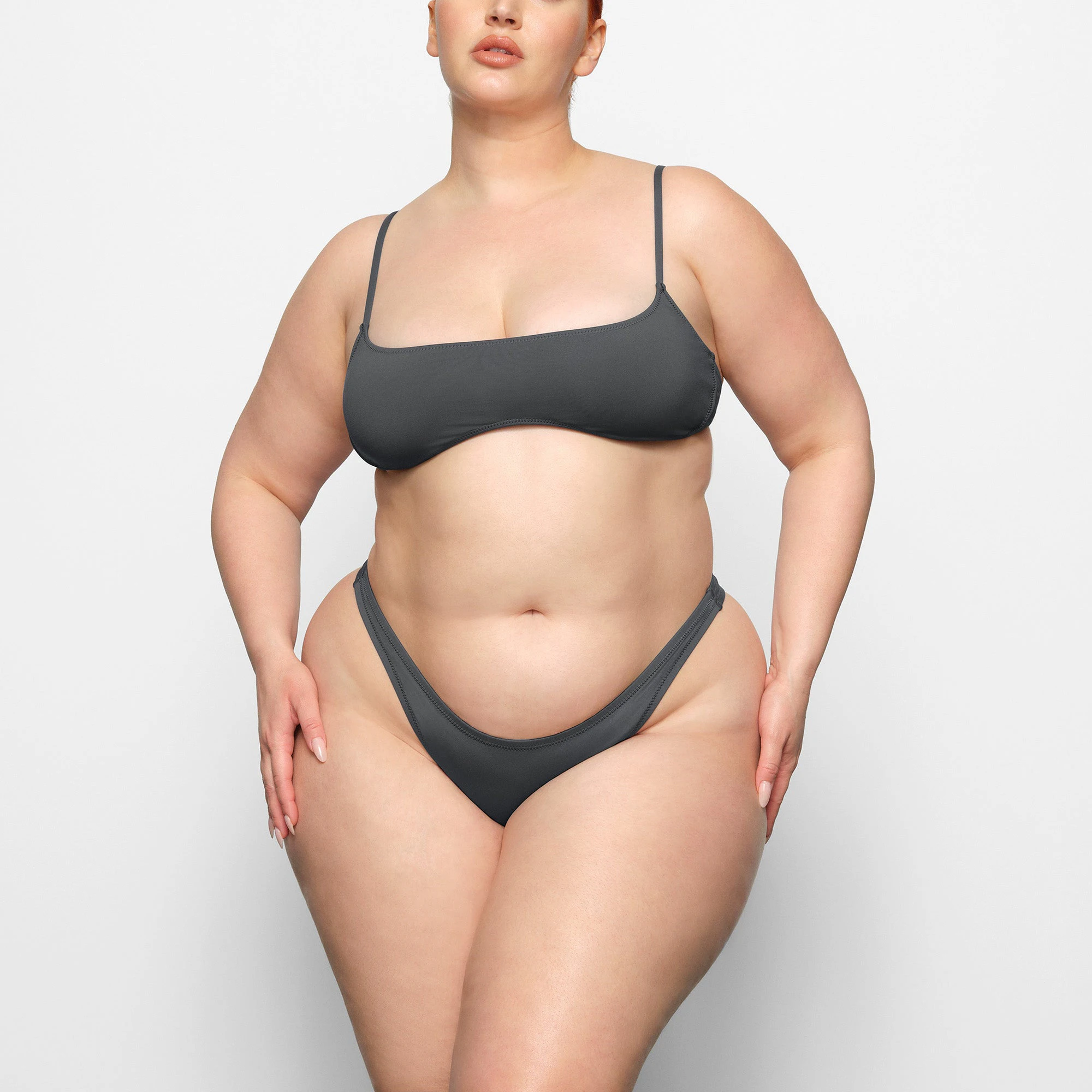 SWIM MICRO SCOOP BIKINI TOP WORN BY A MODEL IN FRONT VIEW | SEE: 2X, 3X, 4X