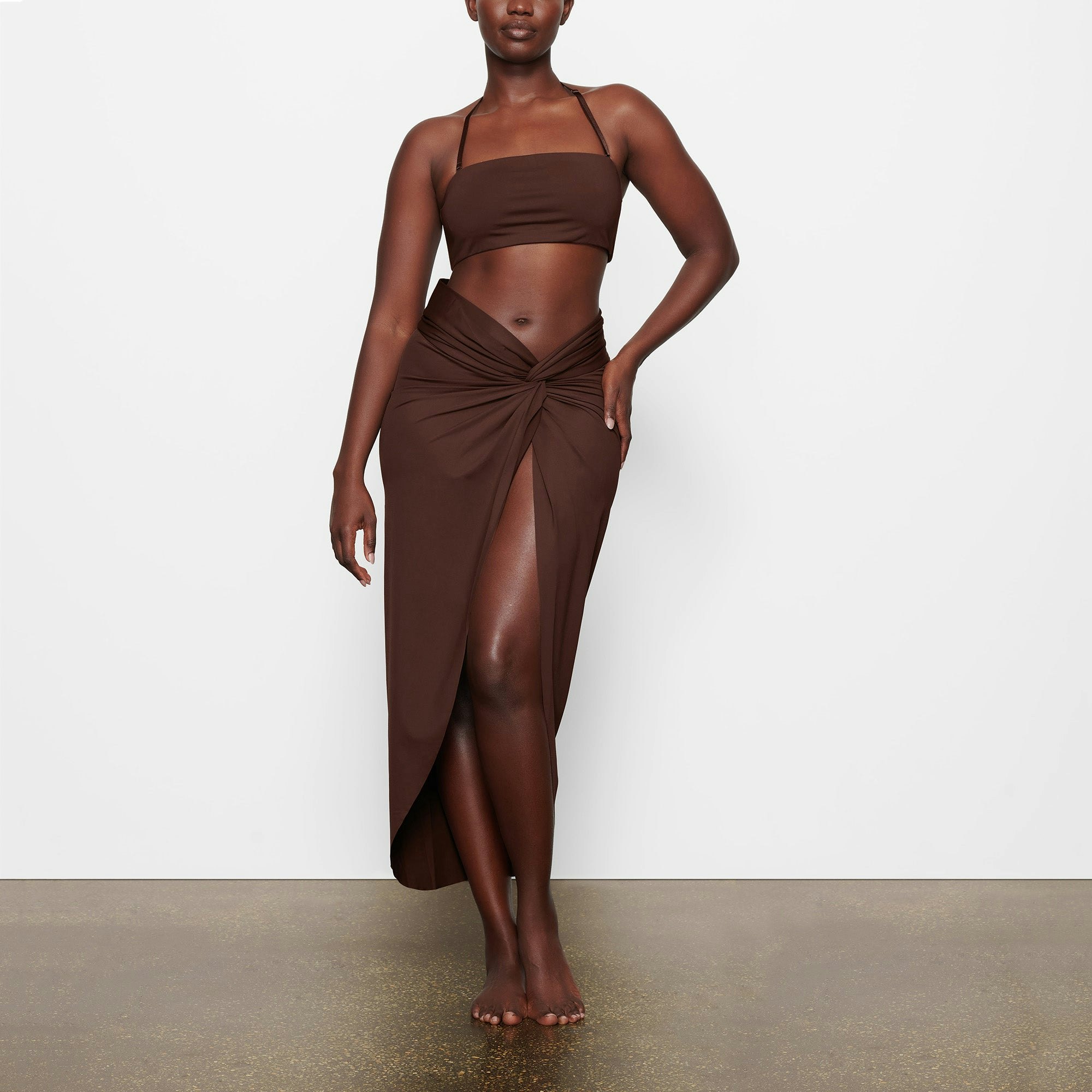 SWIM BANDEAU BIKINI TOP ON A MODEL BACK VIEW