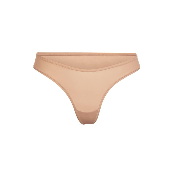 FITS EVERYBODY DIPPED FRONT THONG | OCHRE (THONGS, PANTIES) LAYS FLAT ON A WHITE BACKGROUND | FLT